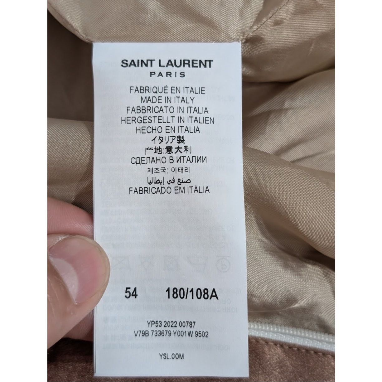 Saint Laurent Paris o1rshd1 Satin De Soie Jacket in Peau Size US L / EU 52-54 / 3 - 19 Thumbnail