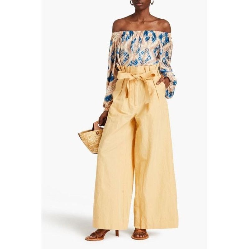 Ulla Johnson Ulla Johnson Nadya Silk On/Off Shoulder Blouse Fossil size 2 Size XS / US 0-2 / IT 36-38 - 2 Thumbnail
