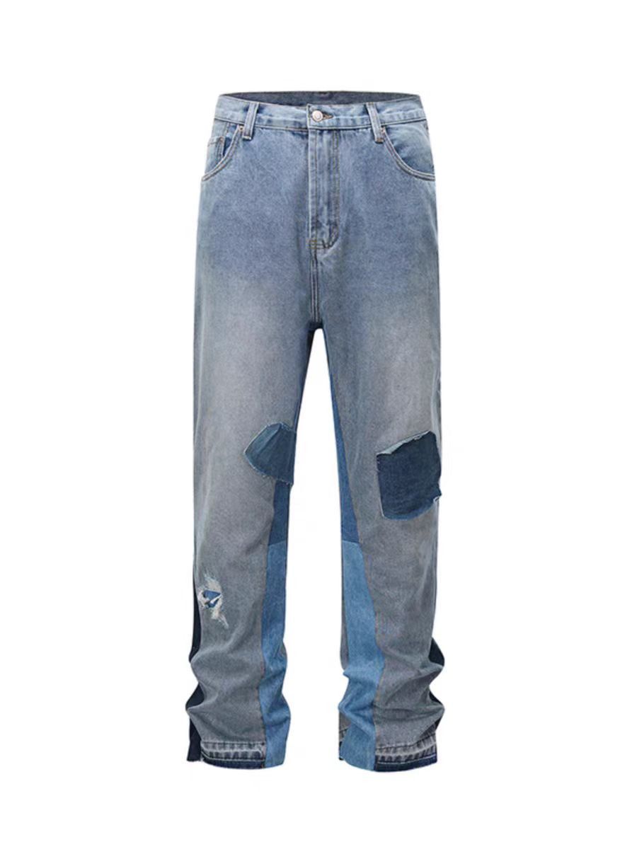 Japanese Brand × Jean High Street Spliced Patchwork Aged Loose Micro Flare Jeans Size US 32 / EU 48 - 5 Thumbnail
