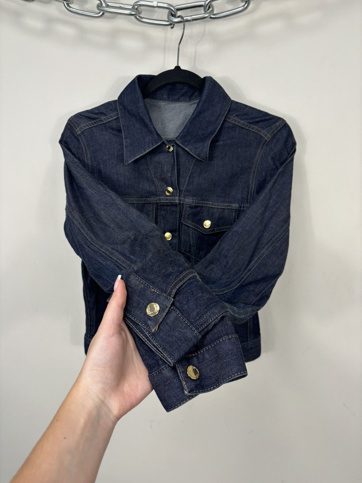 Gucci Vintage 90s Gucci Tom Ford Era Women’s Rare Denim Jacket Size M / US 6-8 / IT 42-44 - 9 Thumbnail
