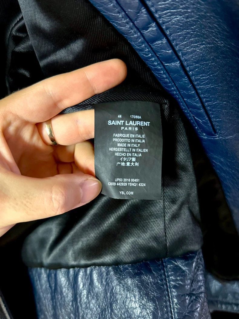 Saint Laurent Paris Saint Laurent Paris L01 Deep Blue Leather Jacket-2506 Size US S / EU 44-46 / 1 - 5 Thumbnail