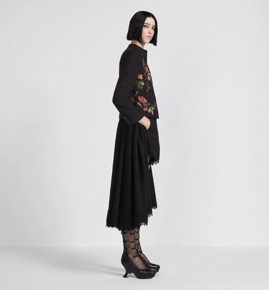 Dior o1w1db10225 Mid-Length Open-Front Skirt in Black Size 28" / US 6 / IT 42 - 5 Thumbnail