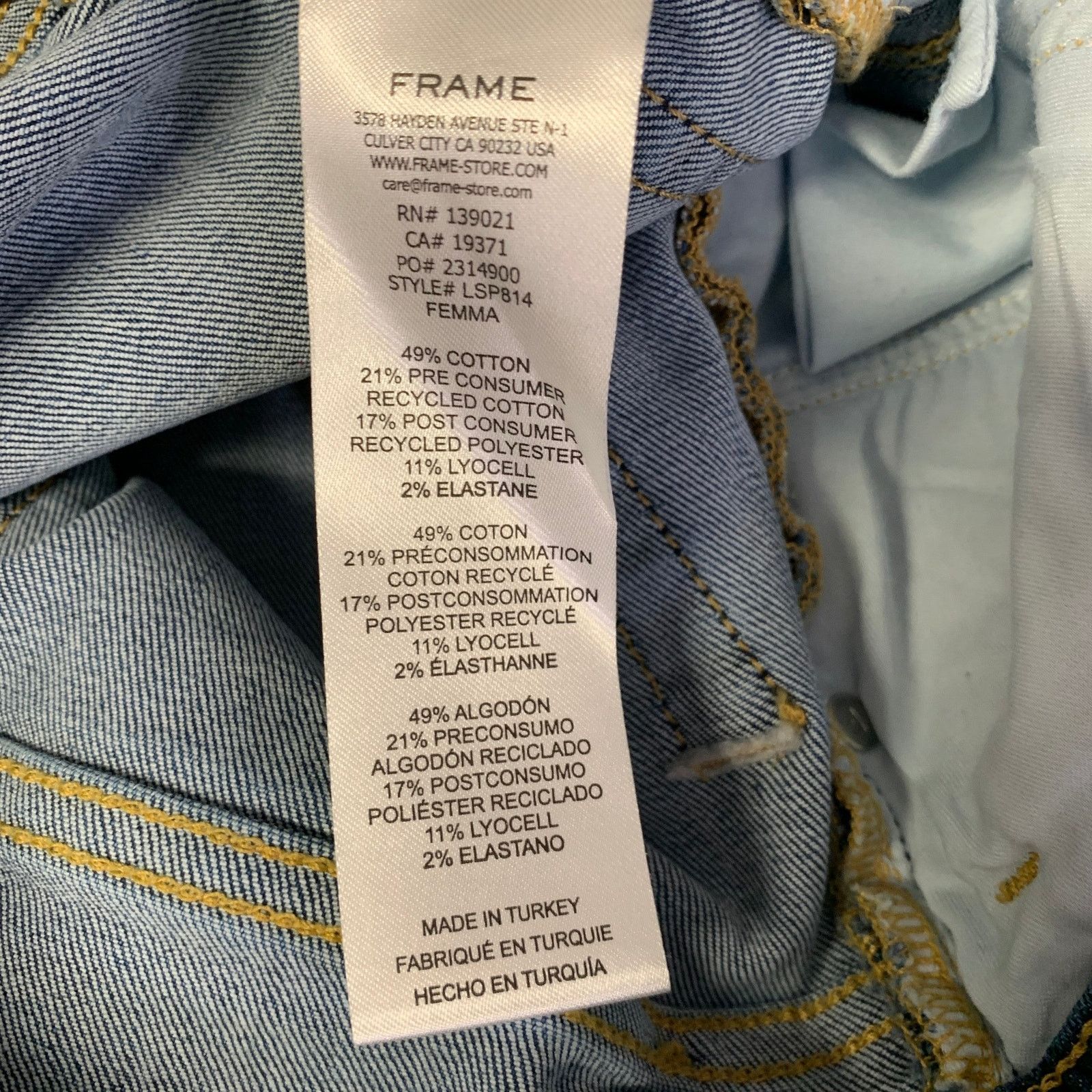 Frame FRAME Size 26 Blue Denim Straight Jeans Size 42" / US 20 - 5 Thumbnail