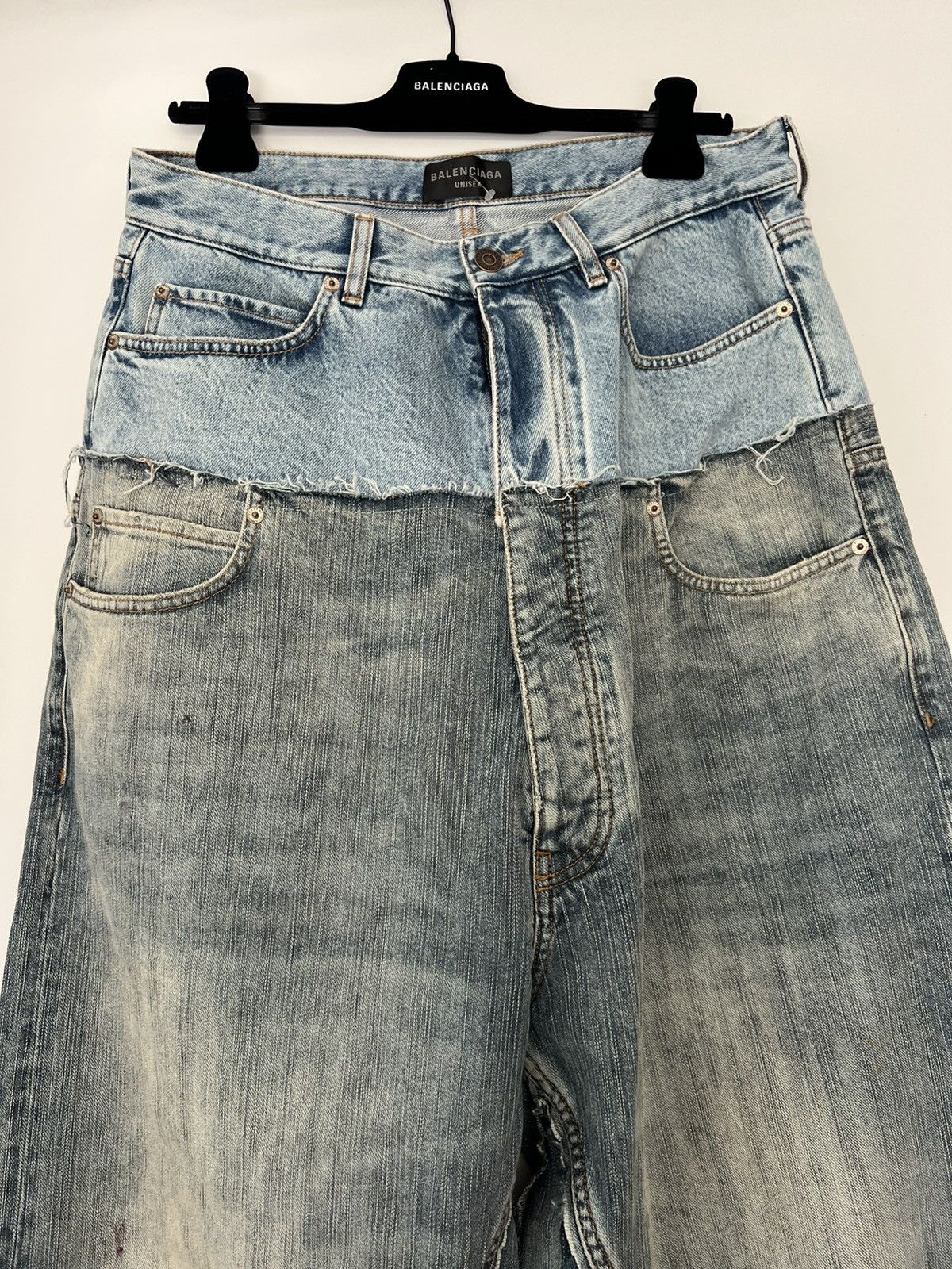 Balenciaga Blue Cut Up Double Waist Baggy Jeans Size US 32 / EU 48 - 5 Thumbnail