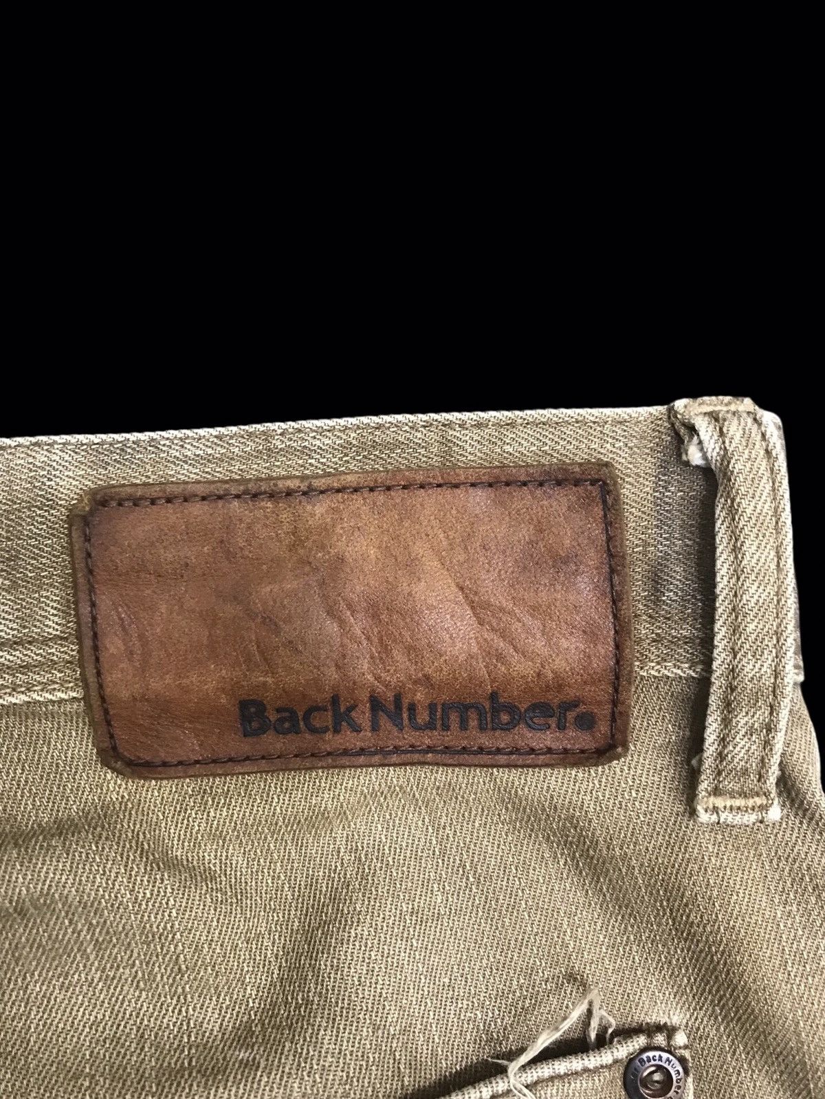 Japanese Brand 💥THRASHED💥BACK NUMBER TAN DISTRESSED CARGO DENIM F367 Size US 35 - 16 Thumbnail