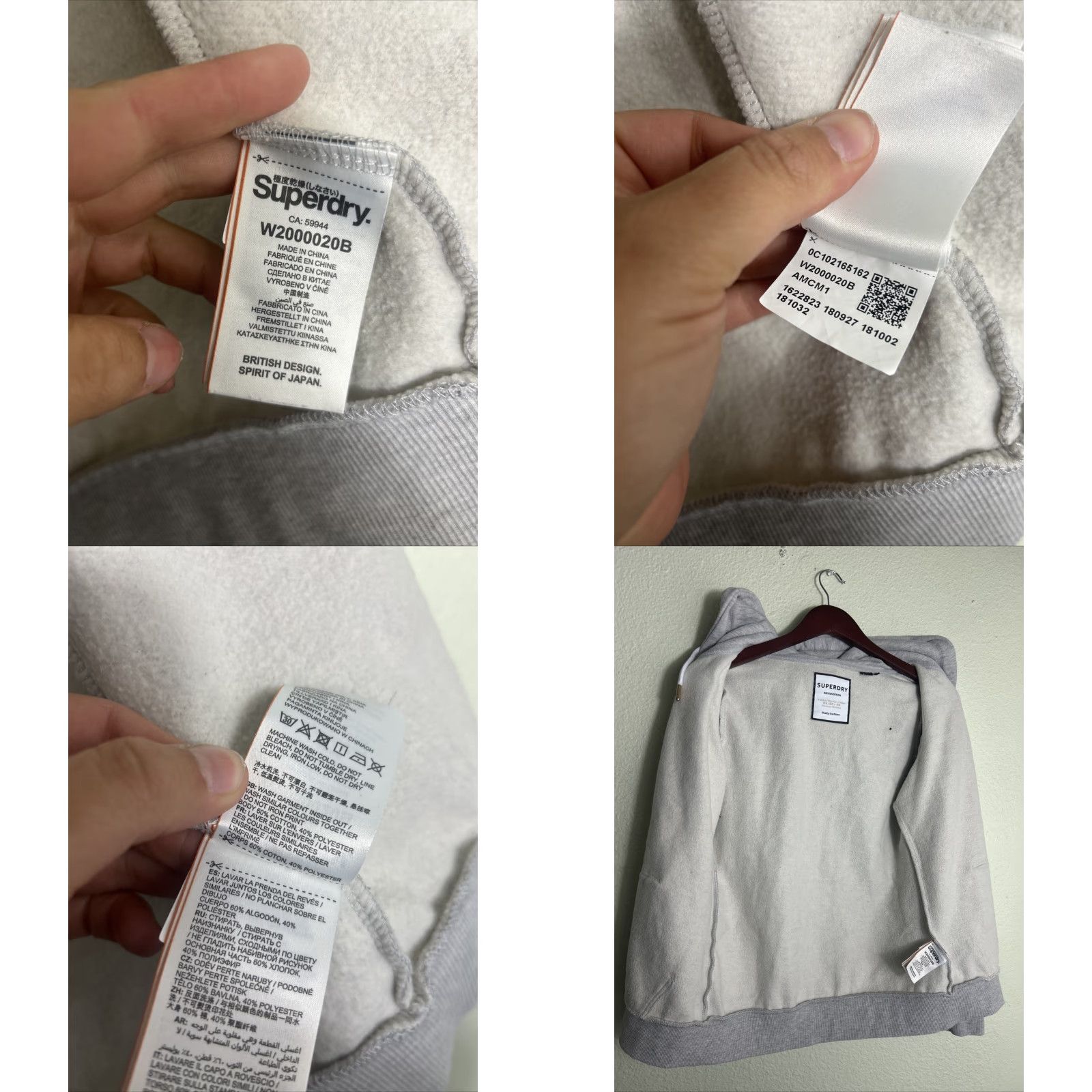 Superdry Superdry British Design Grey Full Zip Hooded Sweatshirt Size 8 Size M / US 6-8 / IT 42-44 - 8 Thumbnail