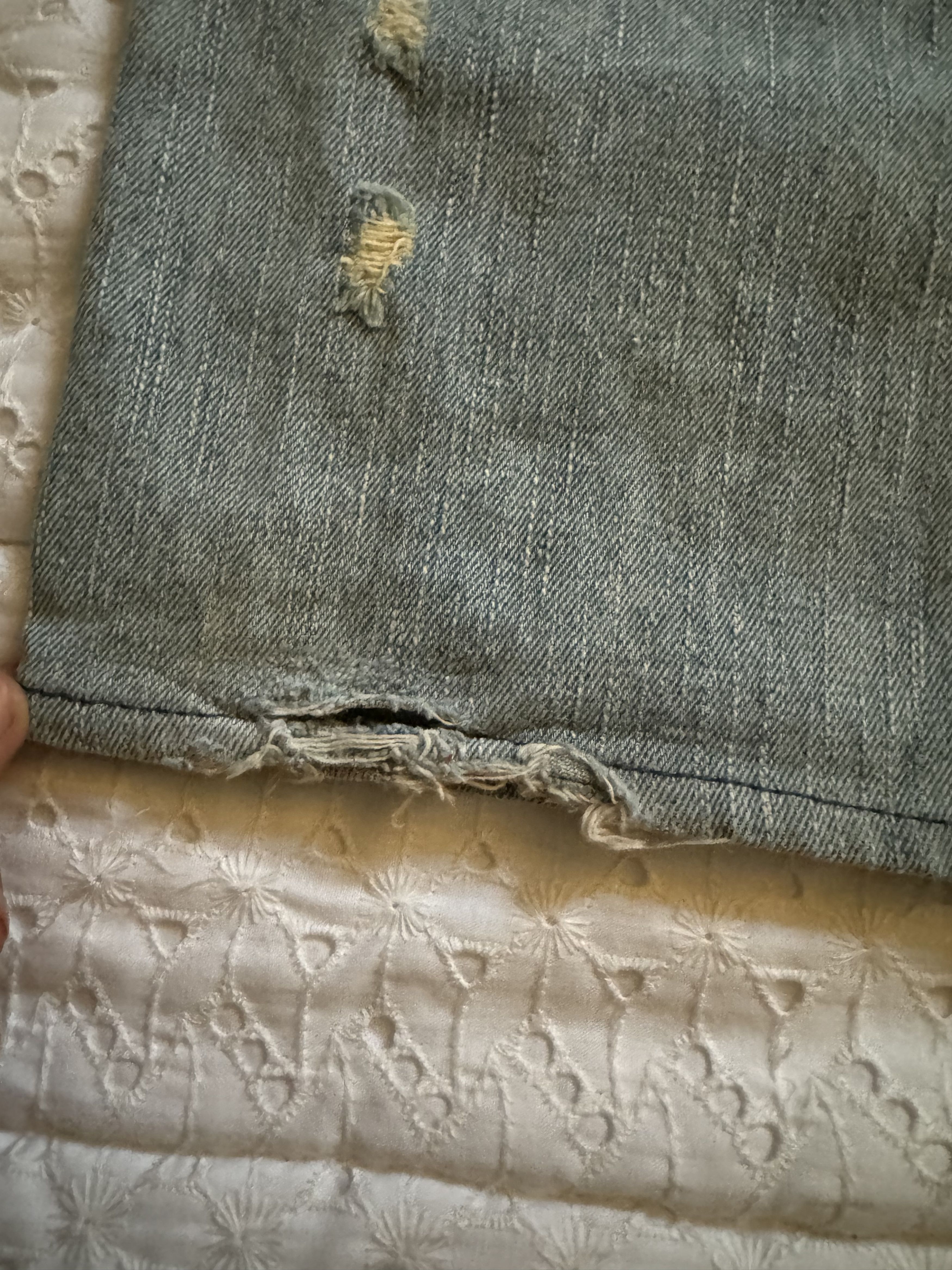 20471120 ABX Distressed Sashiko Thread I6W9 Style Rusty Denim (AD15) Size US 28 / EU 44 - 5 Thumbnail