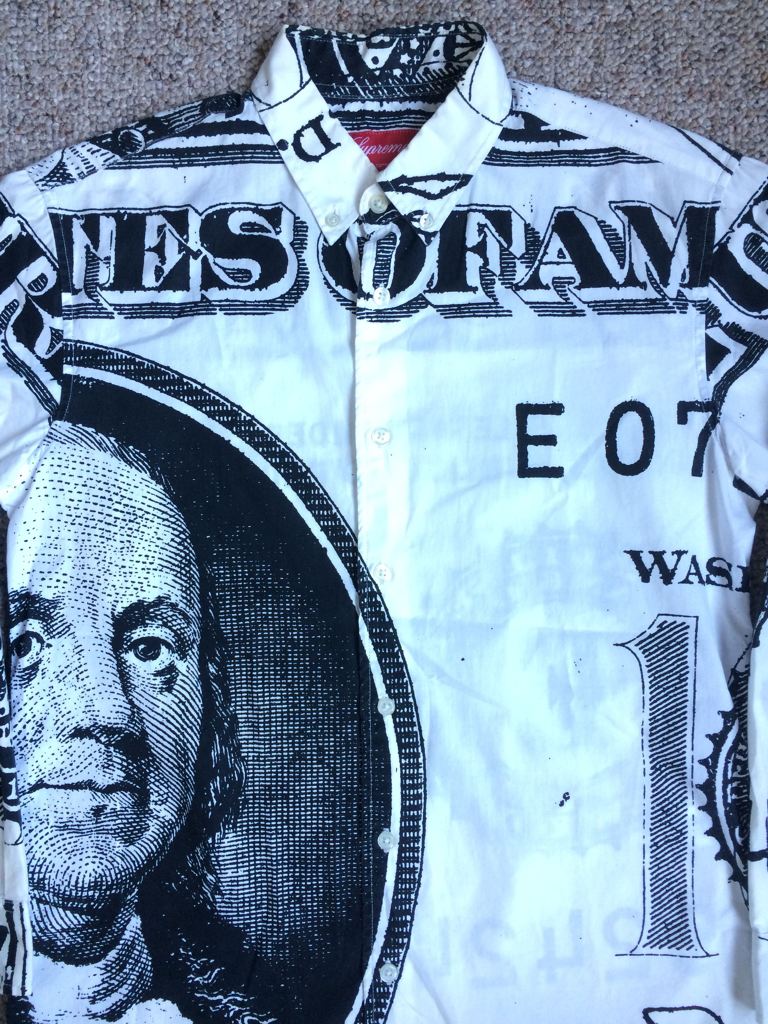 Supreme S/S 2014 Supreme 100 Dollar Bill Button Up Shirt Size US S / EU 44-46 / 1 - 2 Thumbnail