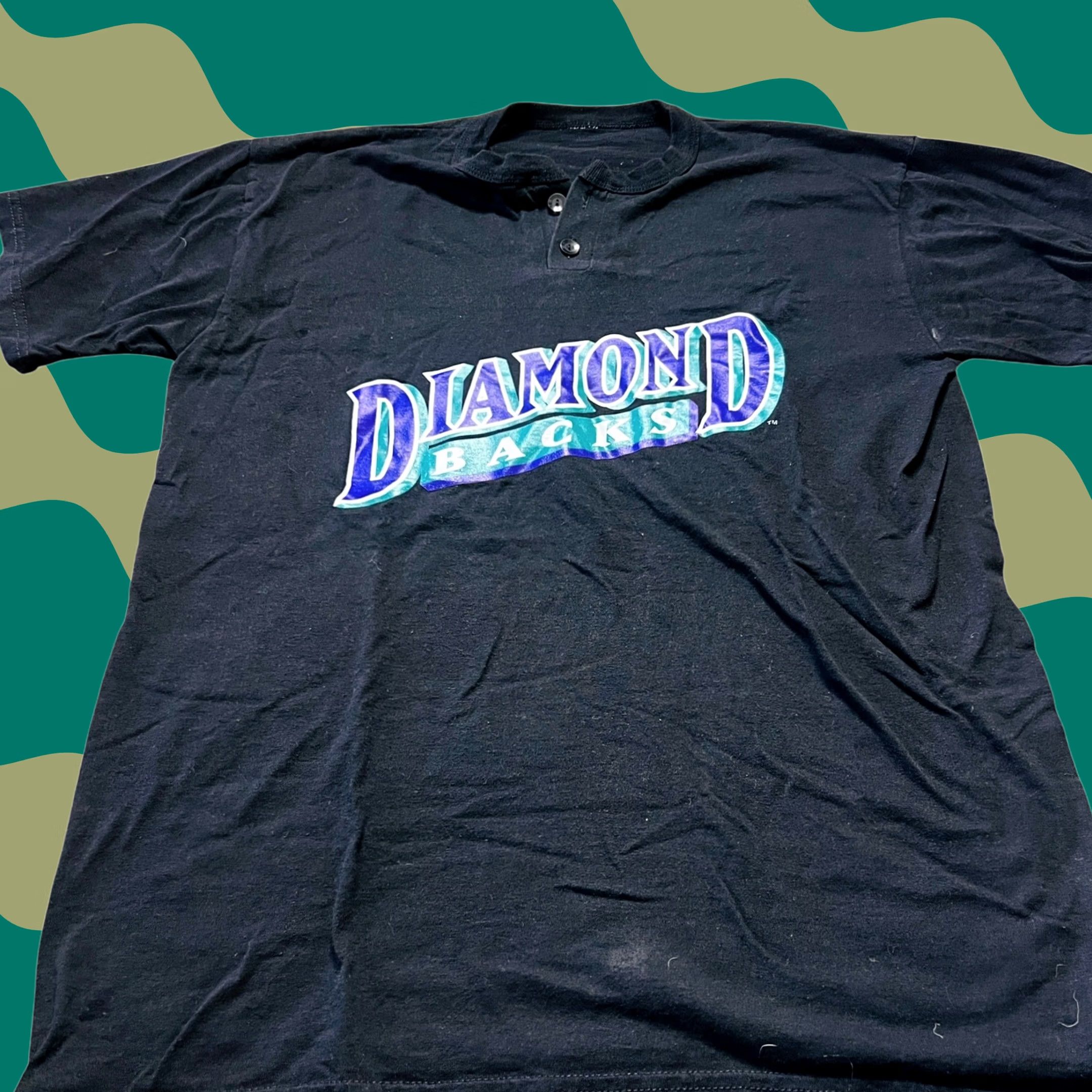 Vintage VINTAGE Arizona Diamondbacks Black T Shirt MLB Buttons M Mens 90s Retro Baseball Shirt Size US M / EU 48-50 / 2 - 1 Thumbnail