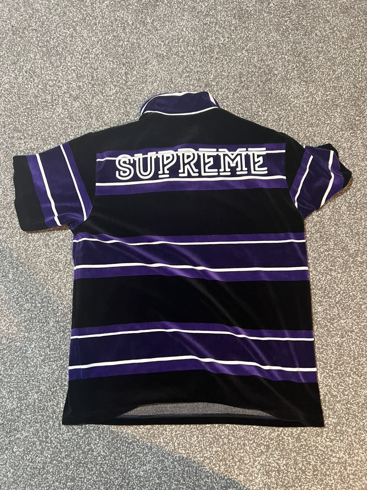 Supreme Stripe Velour Polo