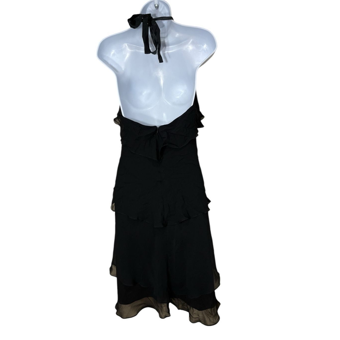 Jones New York Vintage Jones New York 90s 100% Silk Black Tiered Dress Size Size L / US 10 / IT 46 - 4 Thumbnail
