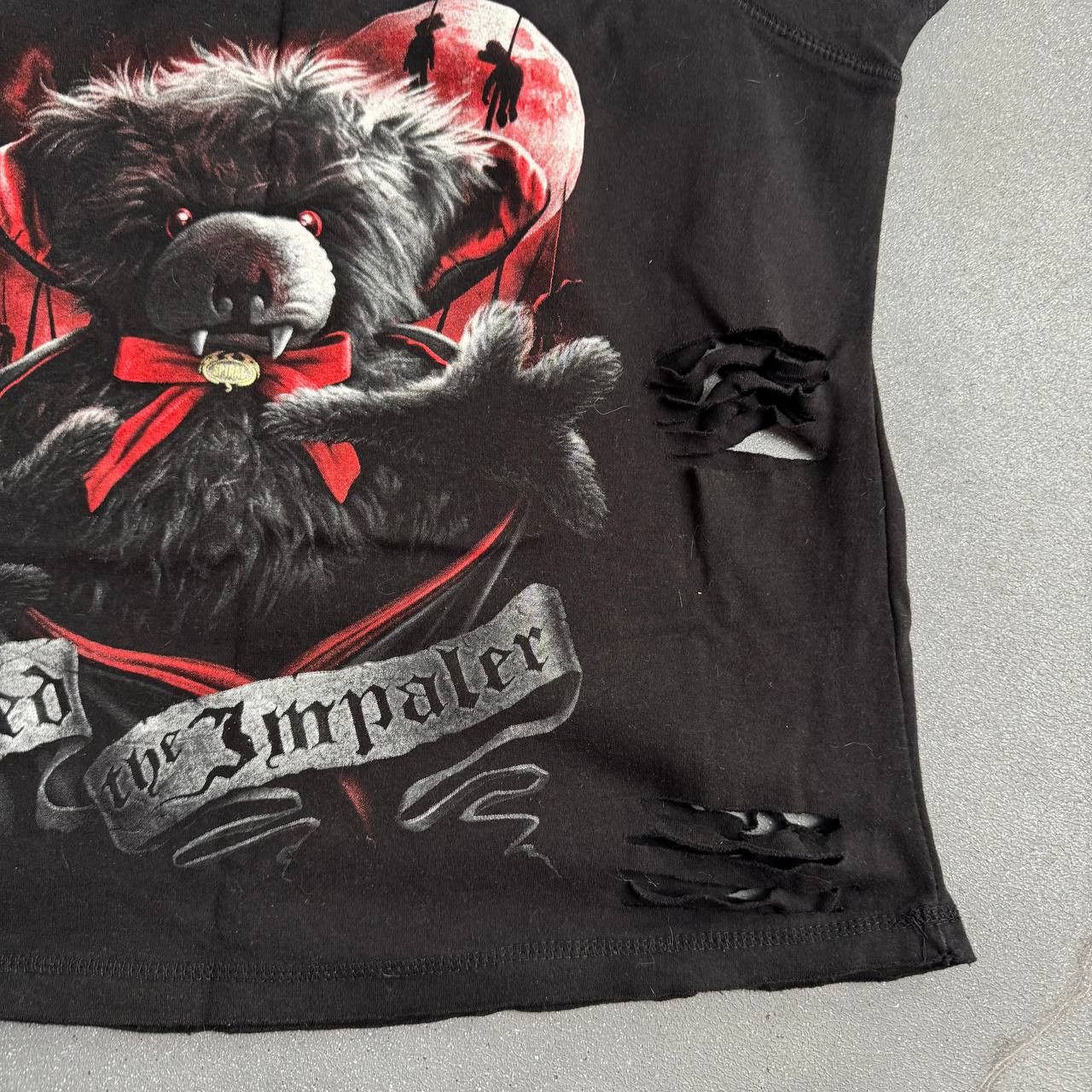 Japanese Brand Spiral Direct Gothic Y2K Distressed T-Shirt Size XXL / US 16-18 / IT 52-54 - 3 Thumbnail