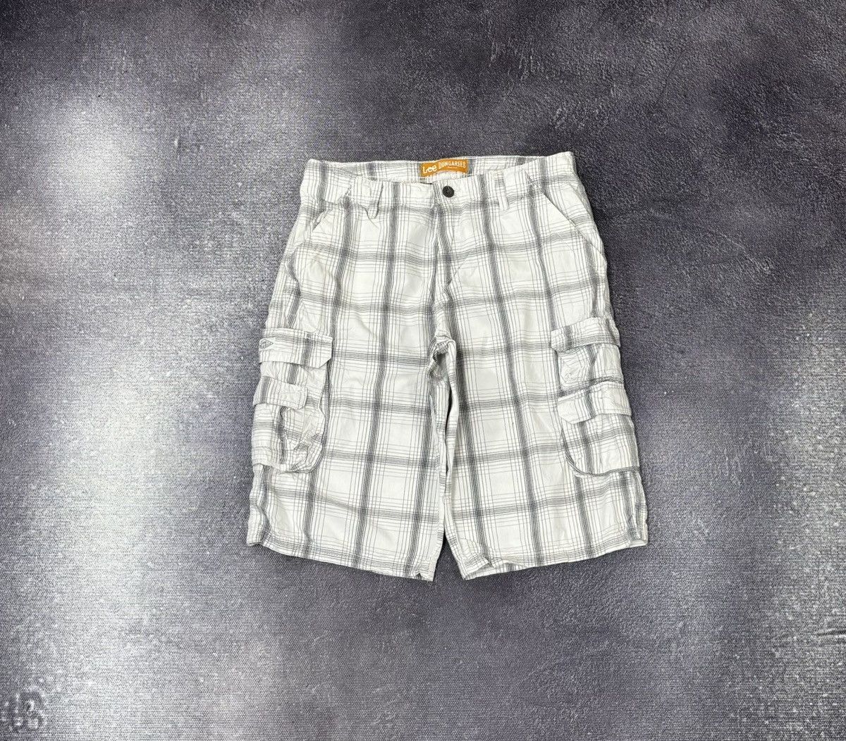 Lee Vintage Lee Dungarees Y2K Hype Check Casual Cargo Shorts Size US 30 / EU 46 - 1 Thumbnail