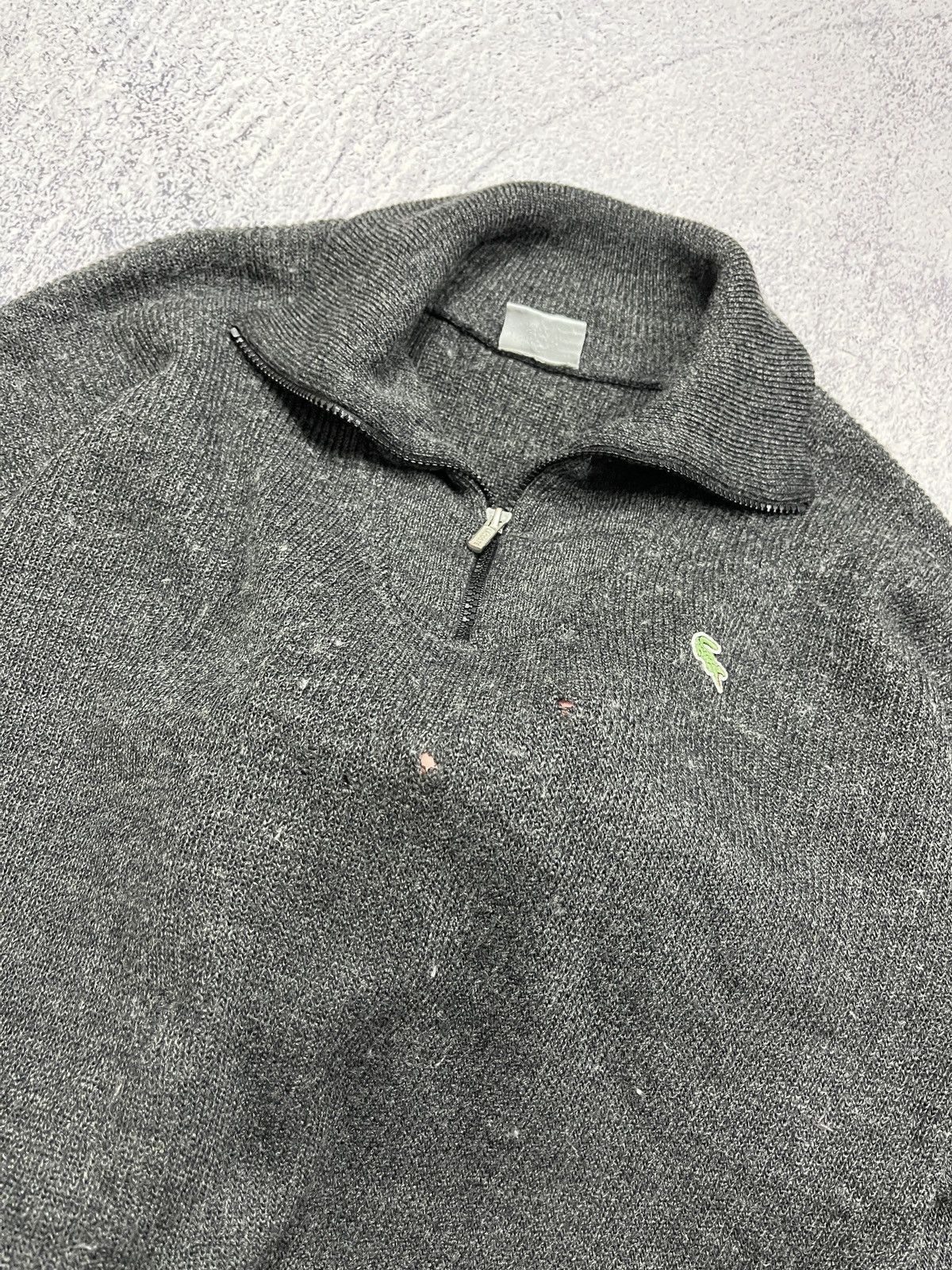 Lacoste × Vintage Vintage Rare Lacoste Made in France Wool Zip Sweater Y2K Size US L / EU 52-54 / 3 - 12 Thumbnail