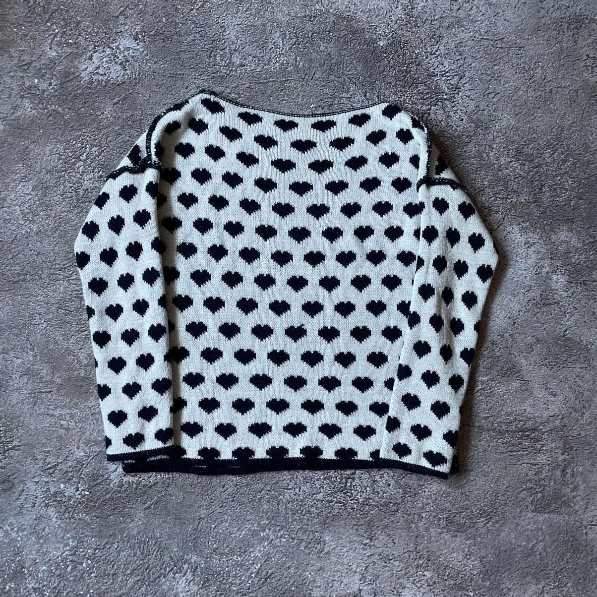 Vintage Vintage 90s Y2K All Over Hearts Knit Sweater Grunge Washed S Size US S / EU 44-46 / 1 - 6 Thumbnail