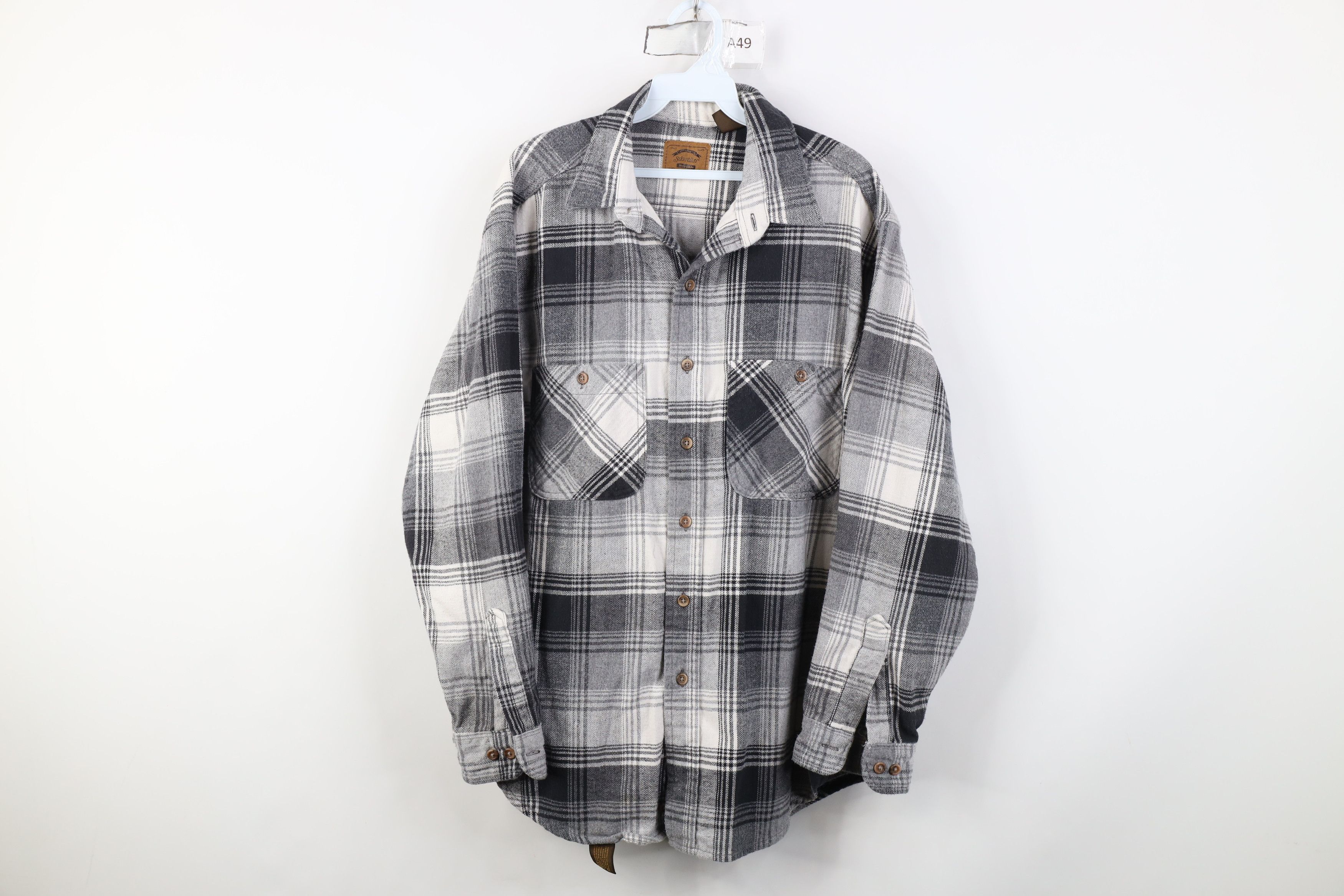 Vintage Vintage 90s Streetwear Heavyweight Button Shirt Plaid Size US L / EU 52-54 / 3 - 1 Thumbnail