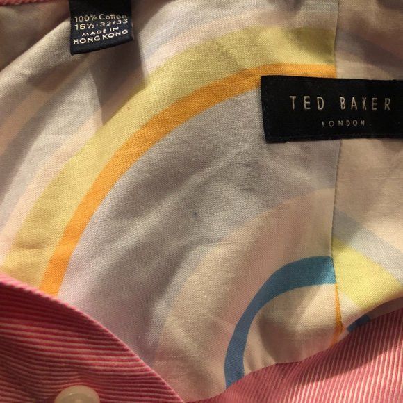 Ted Baker TED BAKER LONDON MEN'S NEW COTTON DRESS SHIRT SZ:16.5/32-33 Size US L / EU 52-54 / 3 - 8 Thumbnail