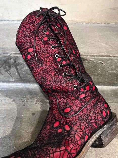 Number (N)ine Number (N)ine 05SS Skull Spider Pointed-Toe Long Boots Size US 6 / EU 39 - 8 Thumbnail