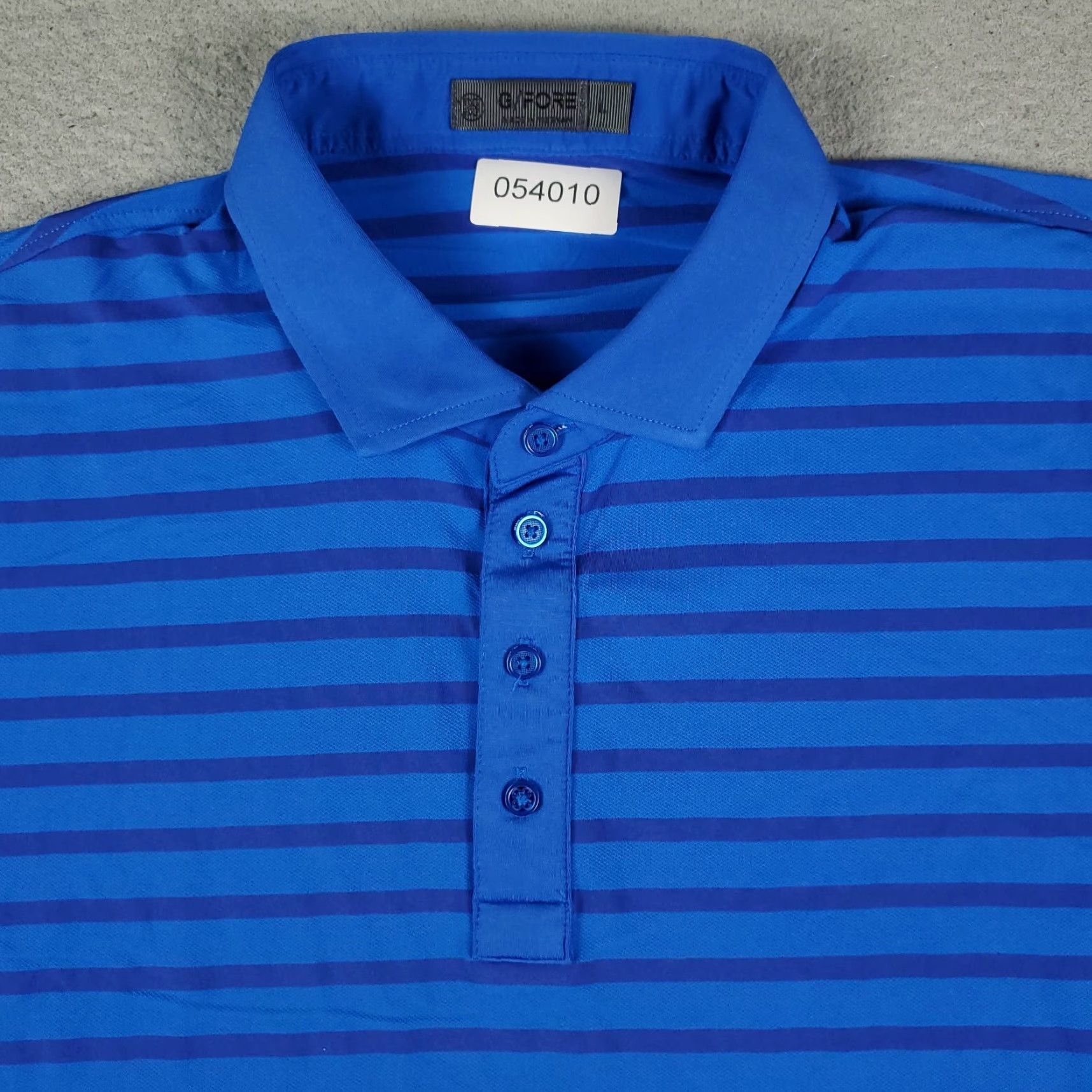 G/FORE G/FORE Polo Shirt Mens L Blue Striped Shirt Polo Short Sleeve Distressed Logo Back Peeling Vintage: No Size US L / EU 52-54 / 3 - 2 Thumbnail