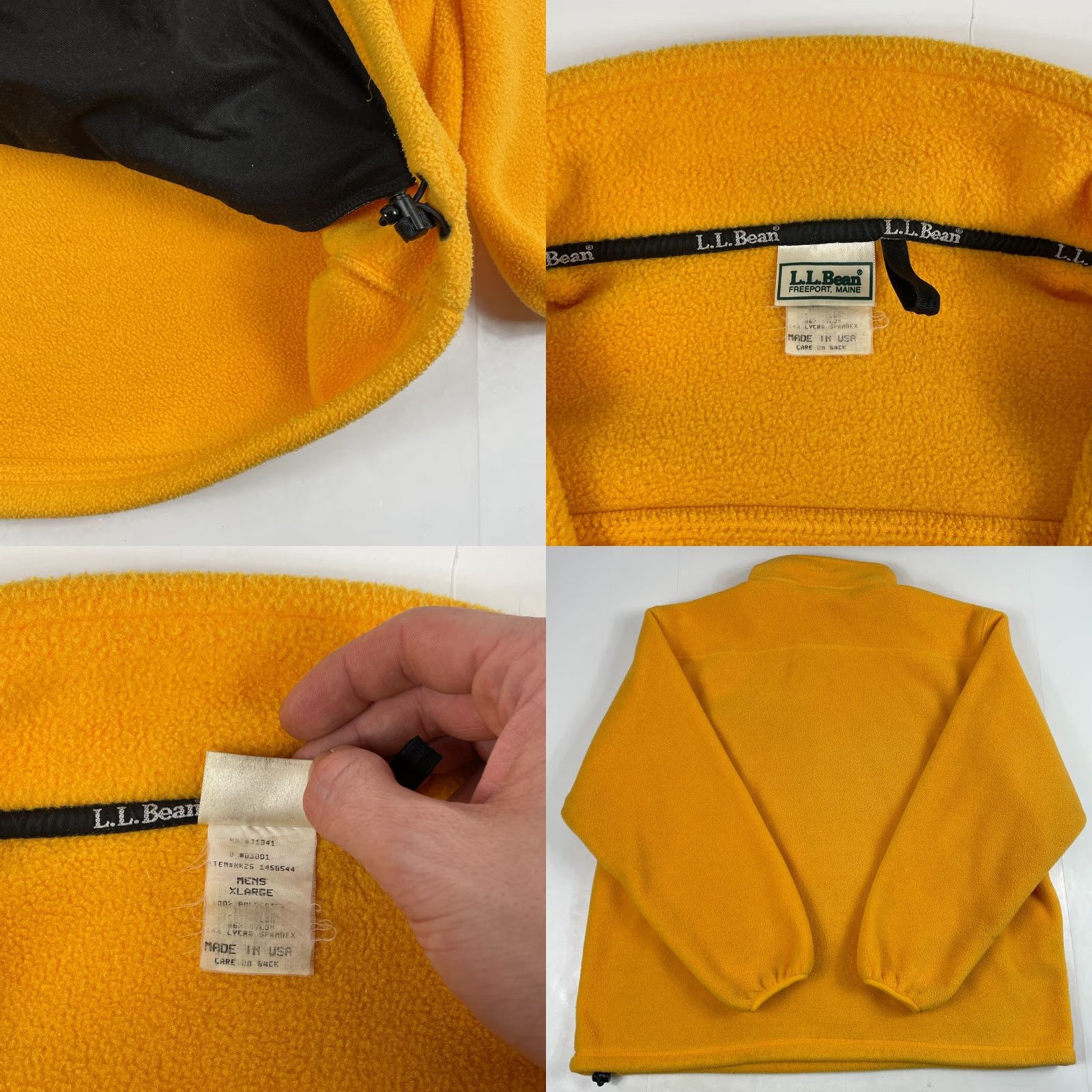Vintage VINTAGE L.L. Bean Jacket Men XL Yellow Fleece 1/4 Zip Pullover Hiking USA Size US XL / EU 56 / 4 - 8 Thumbnail