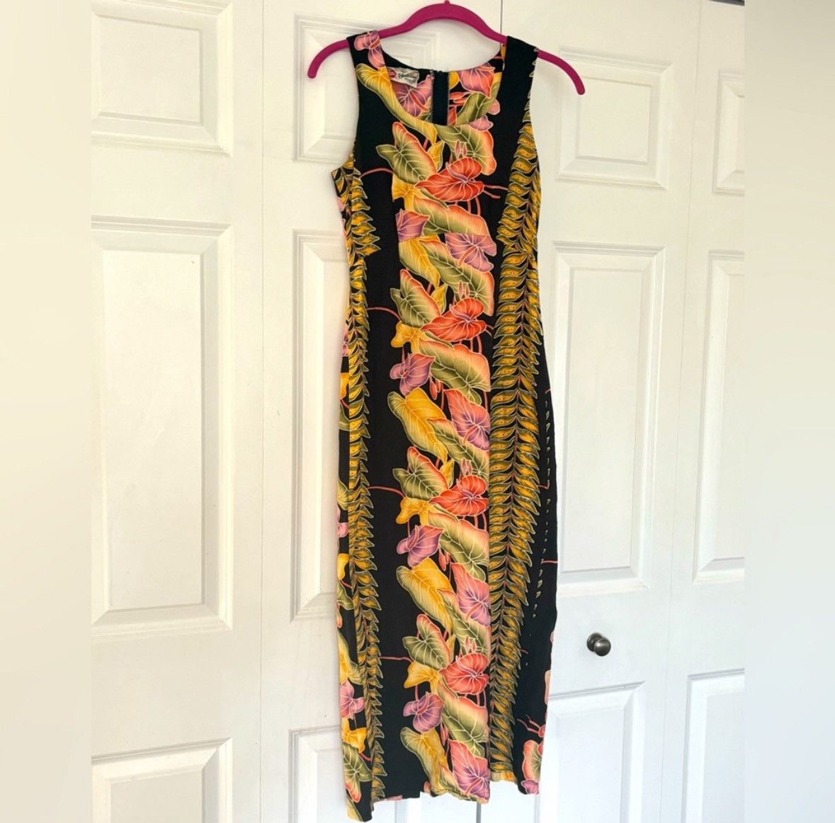 Vintage Vintage Long 90s Floral Slip Dress Black Small Rare Size S / US 4 / IT 40 - 1 Thumbnail