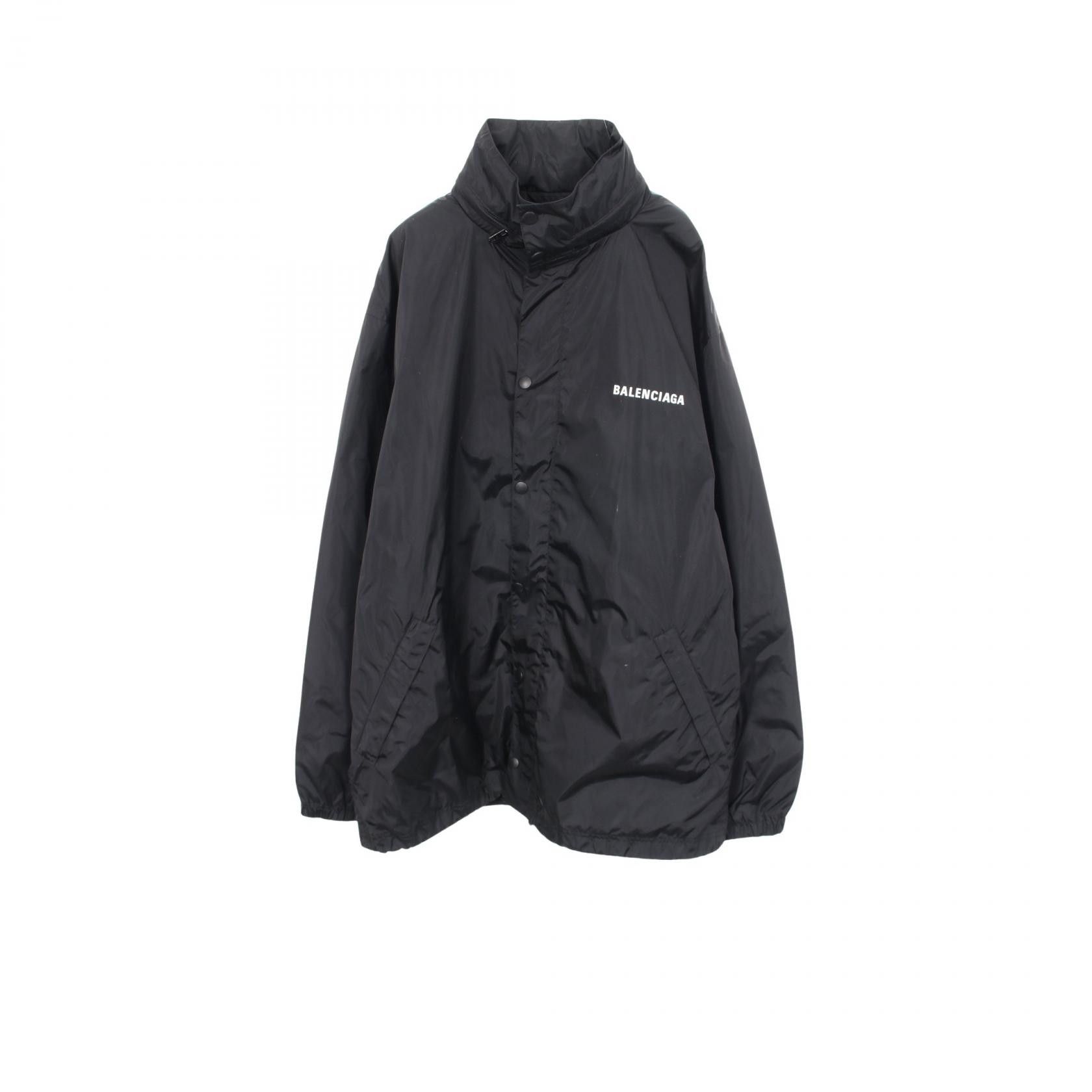 Balenciaga Balenciaga Balenciaga Logo Print Nylon Hooded Jacket Textile Outerwear DUTY FREE for USA Size ONE SIZE - 1 Thumbnail