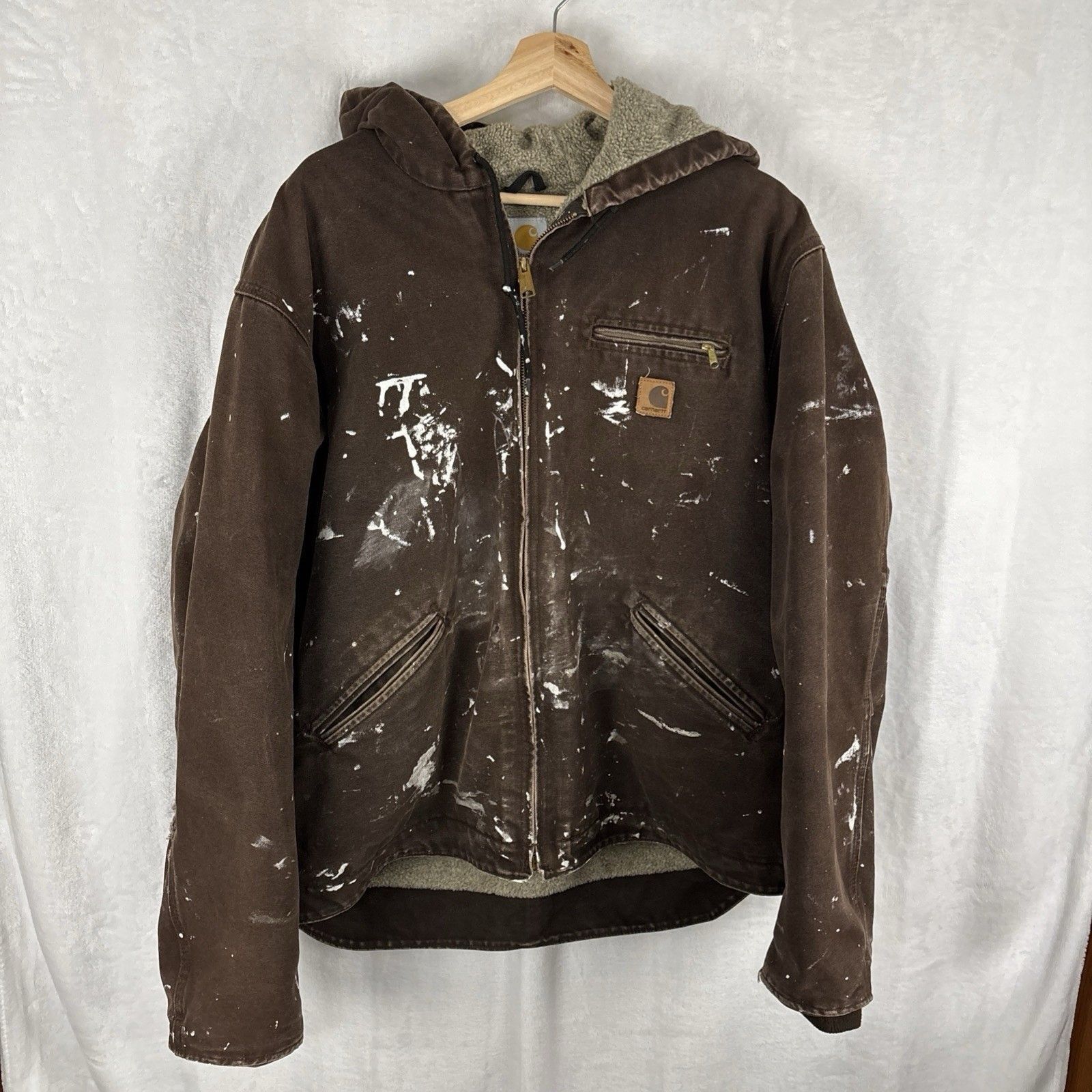 Carhartt Carhartt J141 DKB Brown Sherpa Lined Jacket Coat Size US XL / EU 56 / 4 - 1 Thumbnail