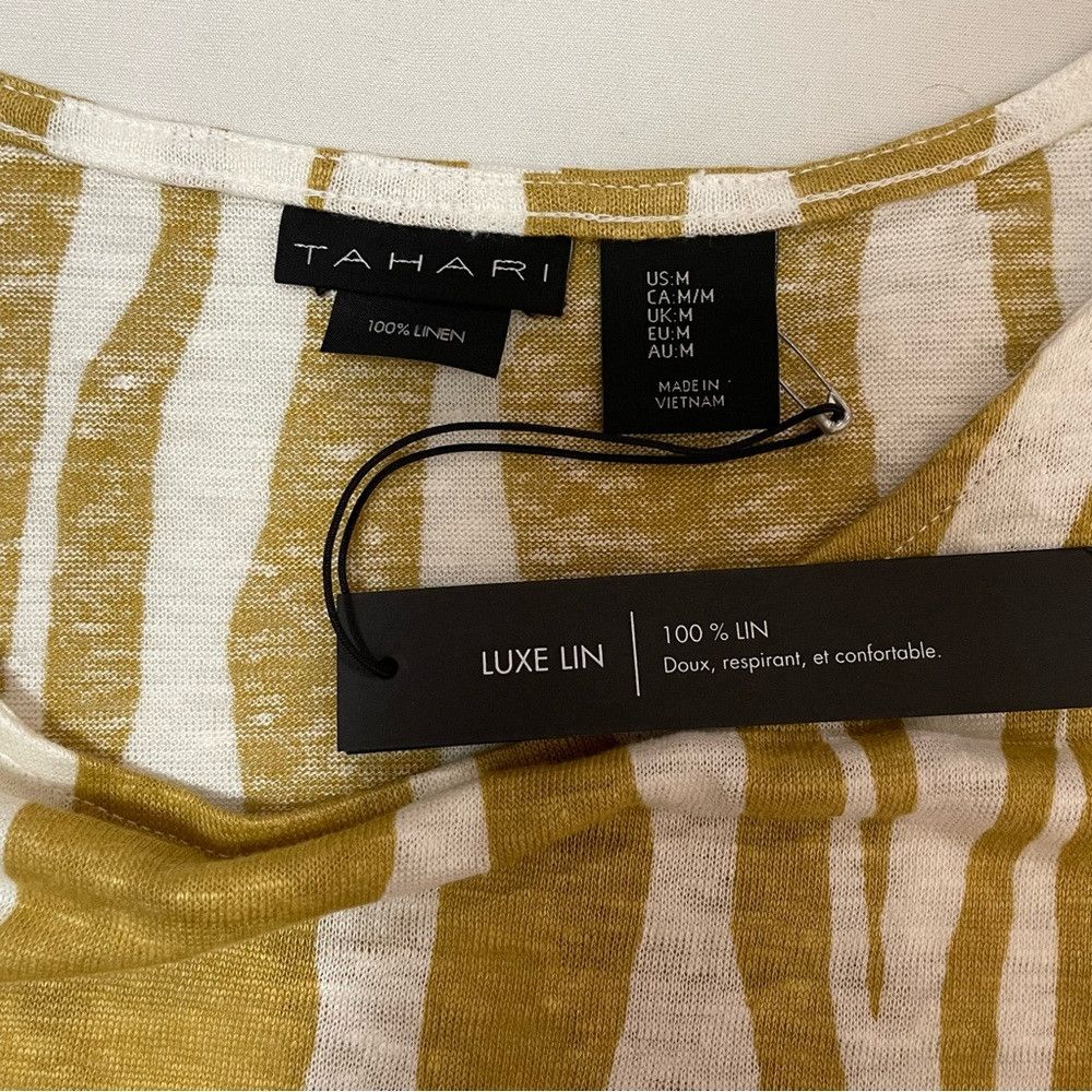 Elie Tahari NWT New Tahari Short Sleeve Knit Linen Top Size M Size M / US 6-8 / IT 42-44 - 7 Thumbnail