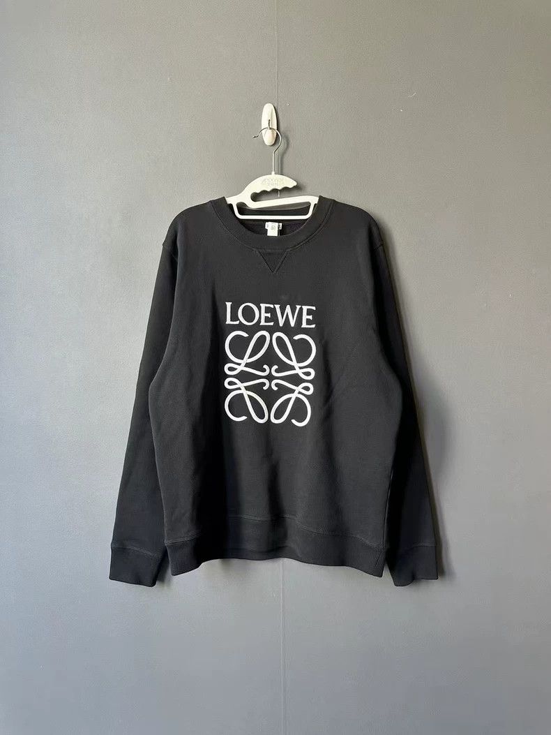 Loewe LOEWE Black embroidered hoodie Size L / US 10 / IT 46 - 1 Thumbnail