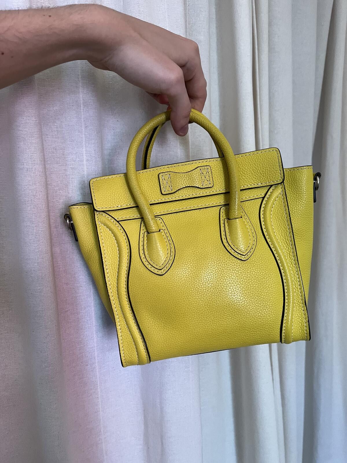 Celine CELINE PHOEBE PHILO 2011 YELLOW NANO LUGGAGE TOTE BAG Size ONE SIZE - 8 Thumbnail