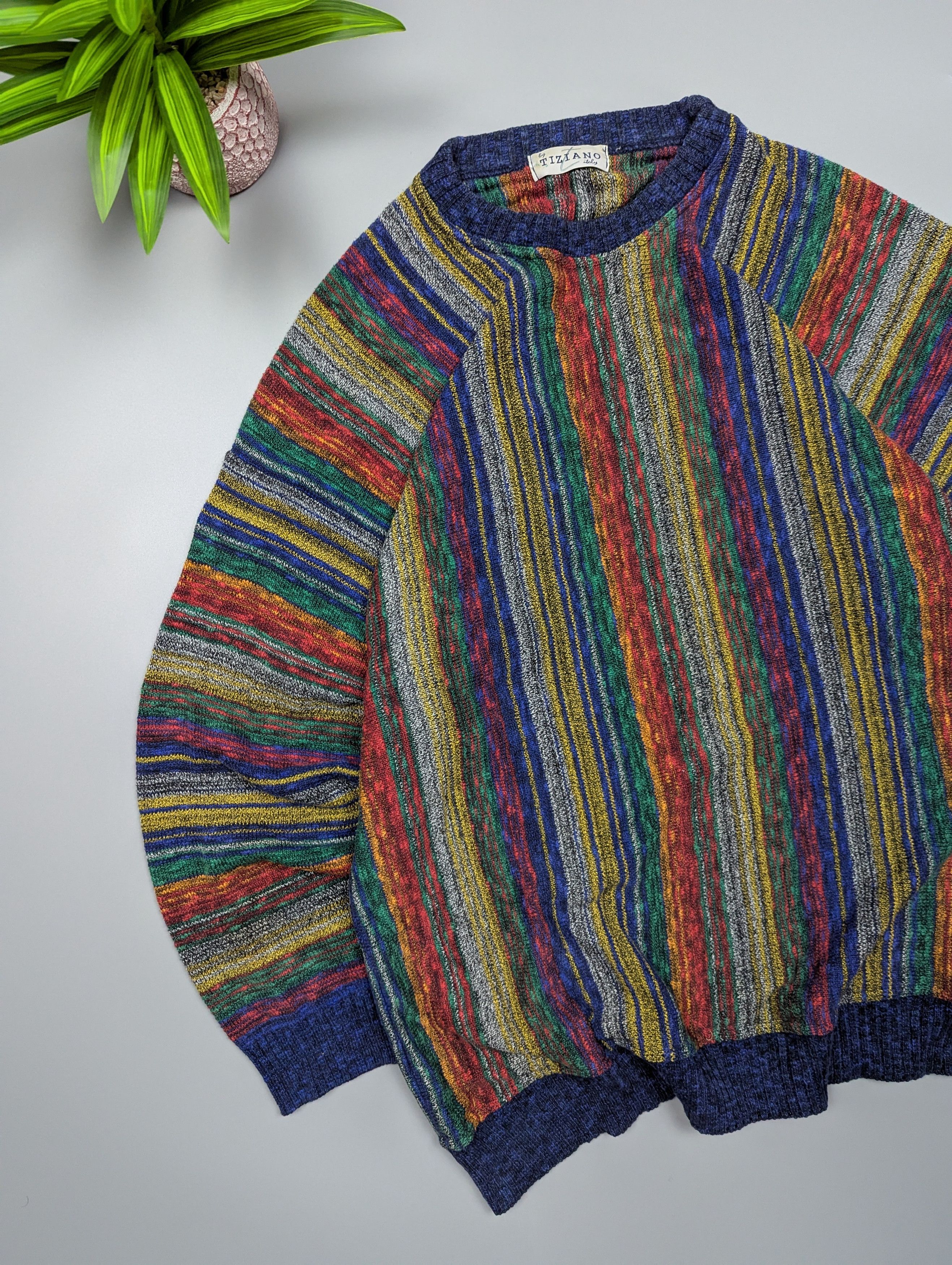 Vintage 90s Coogi Style Textured Sweater Cotton Traders Pullover Size US L / EU 52-54 / 3 - 2 Thumbnail