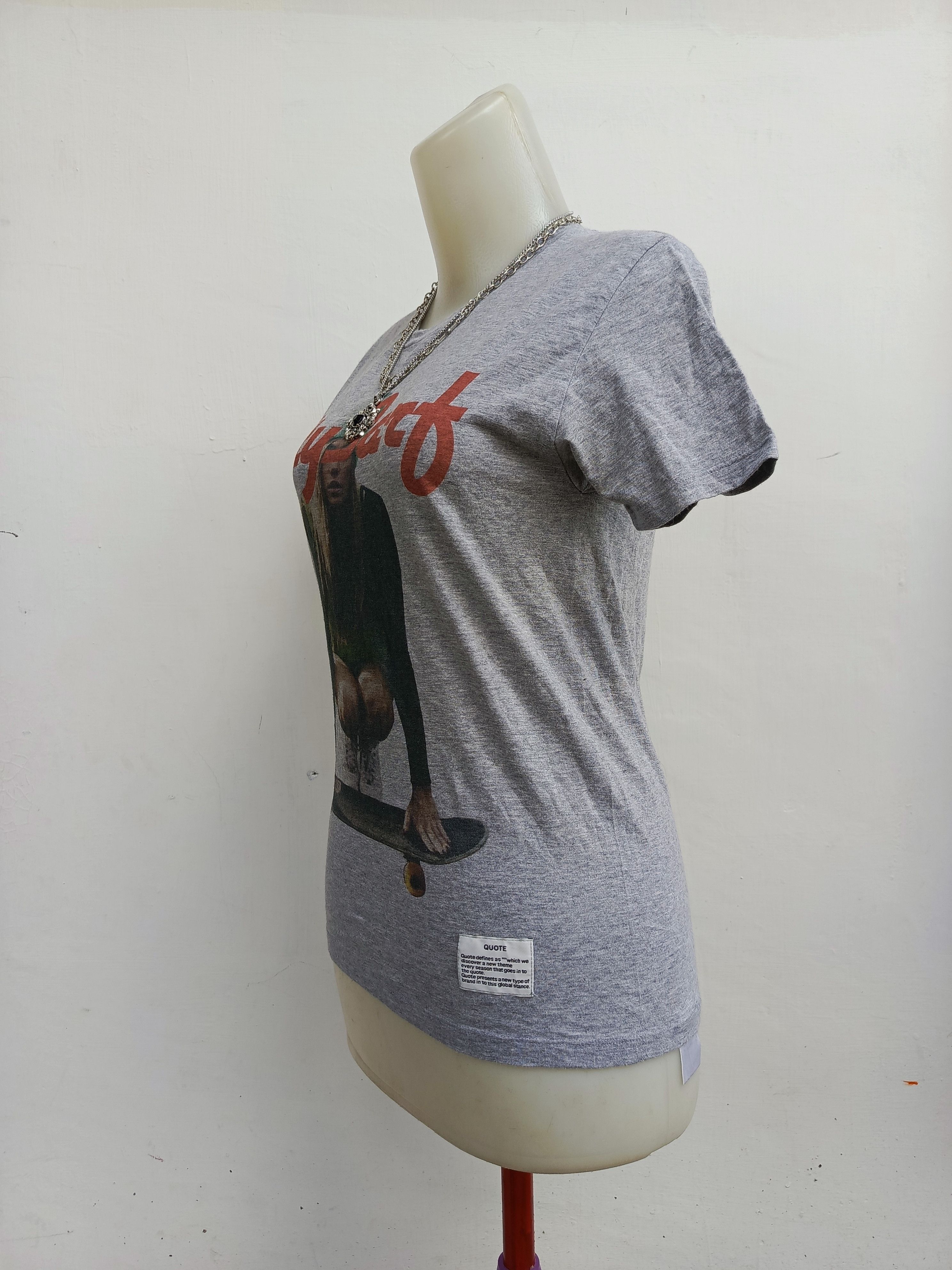 Japanese Brand Quote Tokyo Skateboard Photo Print Grey Heather Tee Size S / US 4 / IT 40 - 6 Thumbnail