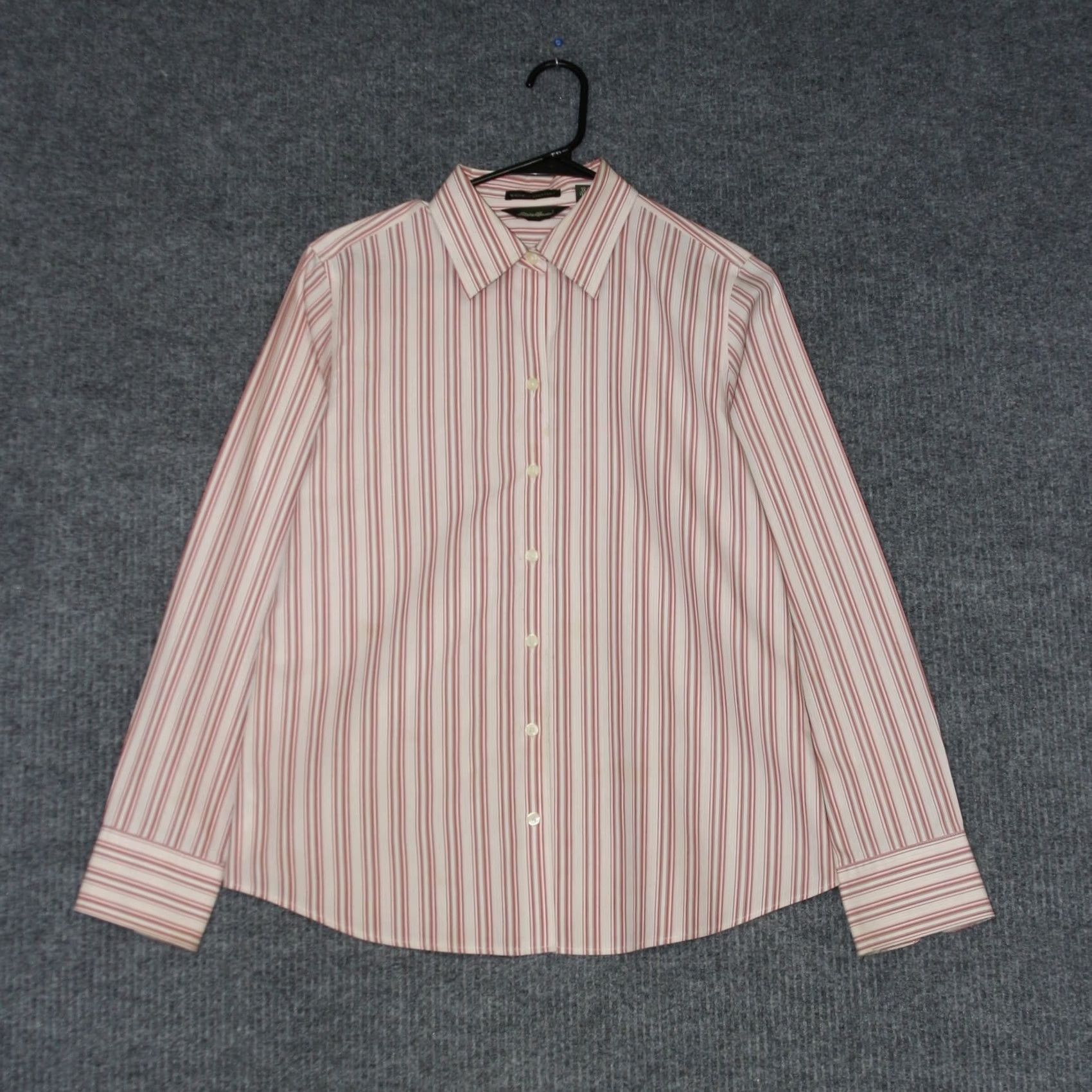 Eddie Bauer Eddie Bauer Womens Button-Up Shirt Stripe Wrinkle Resistant Non-Iron White Size M Casual Workwear Womens Mens? Size M / US 6-8 / IT 42-44 - 5 Thumbnail