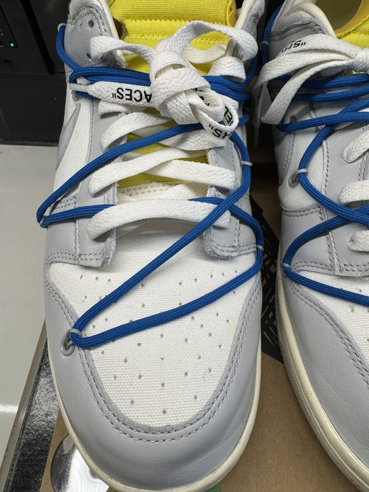 Nike × Off-White Nike x Off-White Dunk Low “Lot 10 of 50” / Blue Lace / US 13 Size US 13 / EU 46 - 3 Thumbnail