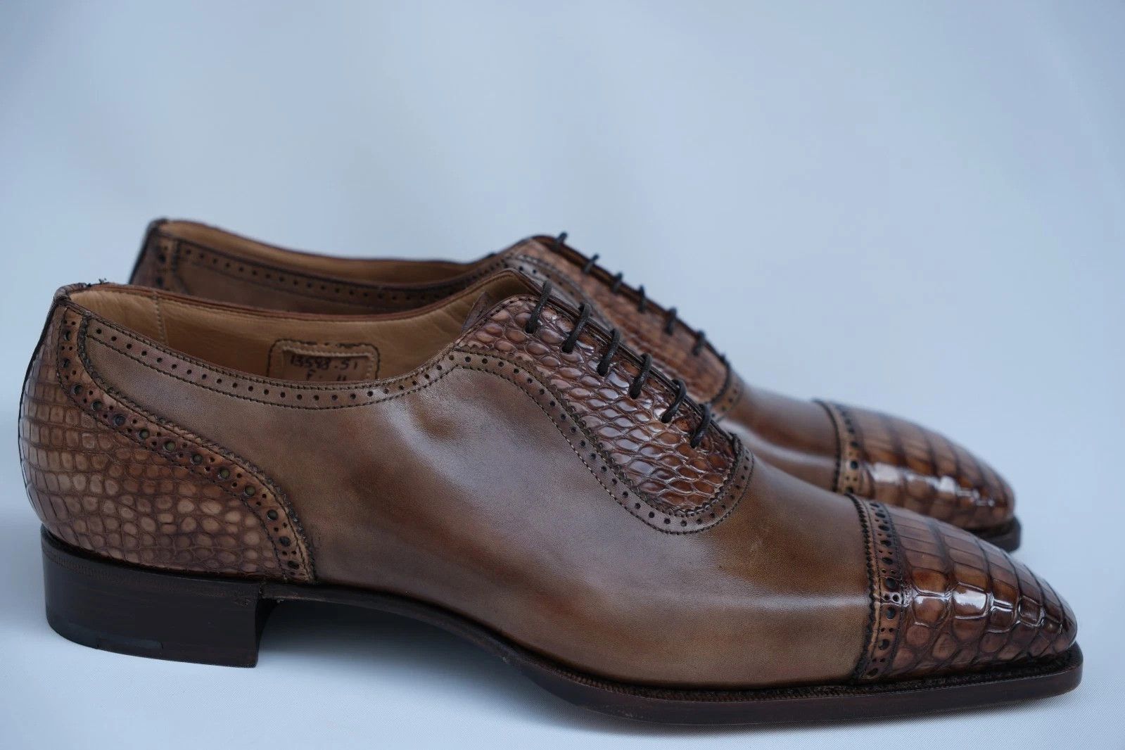 Santoni New Santoni Brown Exotic Leather Oxford UK 11 EU 45 US 12 Size US 12 / EU 45 - 2 Thumbnail