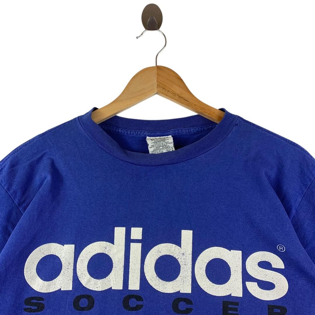 Adidas Vintage 90s ADIDAS soccer blue tee shirt Size US S / EU 44-46 / 1 - 2 Thumbnail
