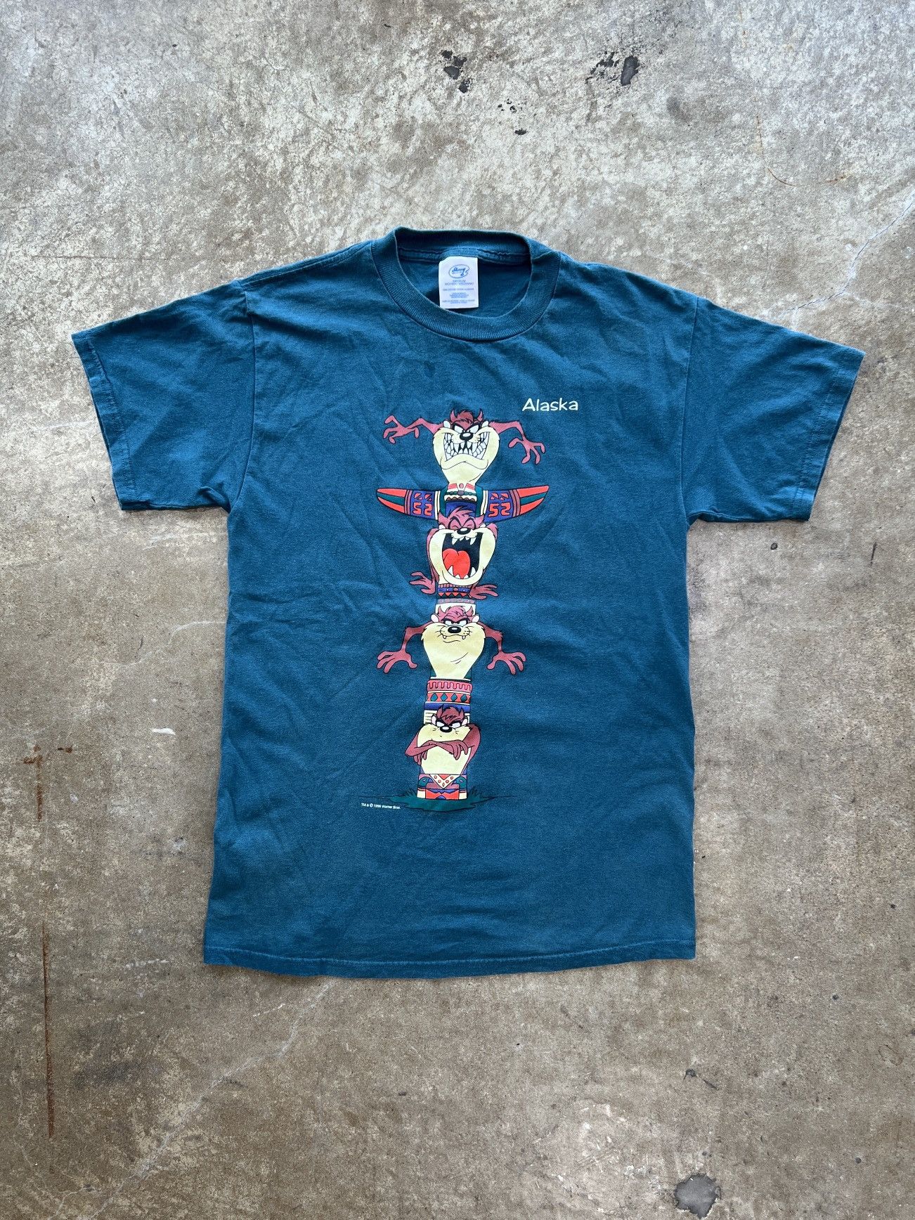 Vintage Vintage 1998 Looney Tunes Taz Totem Pole Tee Medium Size US M / EU 48-50 / 2 - 2 Thumbnail