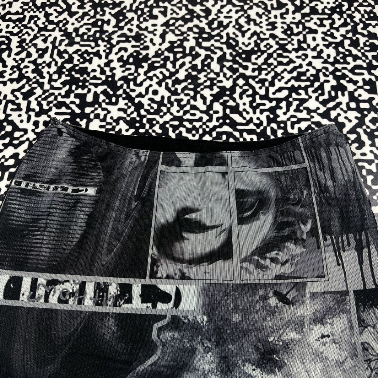 Japanese Brand Vintage Y2K Japanese Mesh Art JPG Style Sexy Mini Skirt Size 26" / US 2 / IT 38 - 8 Thumbnail