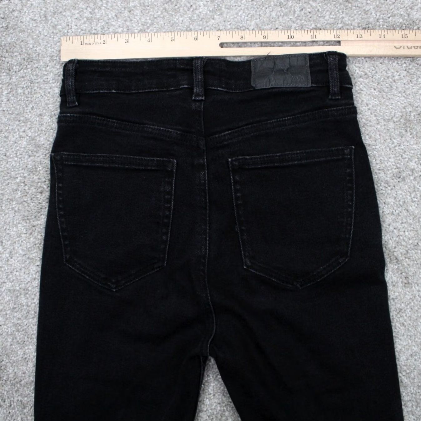 Zara Zara Jeans Womens 4 Black Organic Cotton Stretch Denim 27" Inseam Vintage No Size 27" / US 4 / IT 40 - 7 Thumbnail