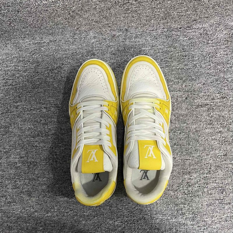 Louis Vuitton Louis Vuitton Trainer Low Top Sneakers in White Yellow - Size US 8 / EU 41 - 5 Thumbnail