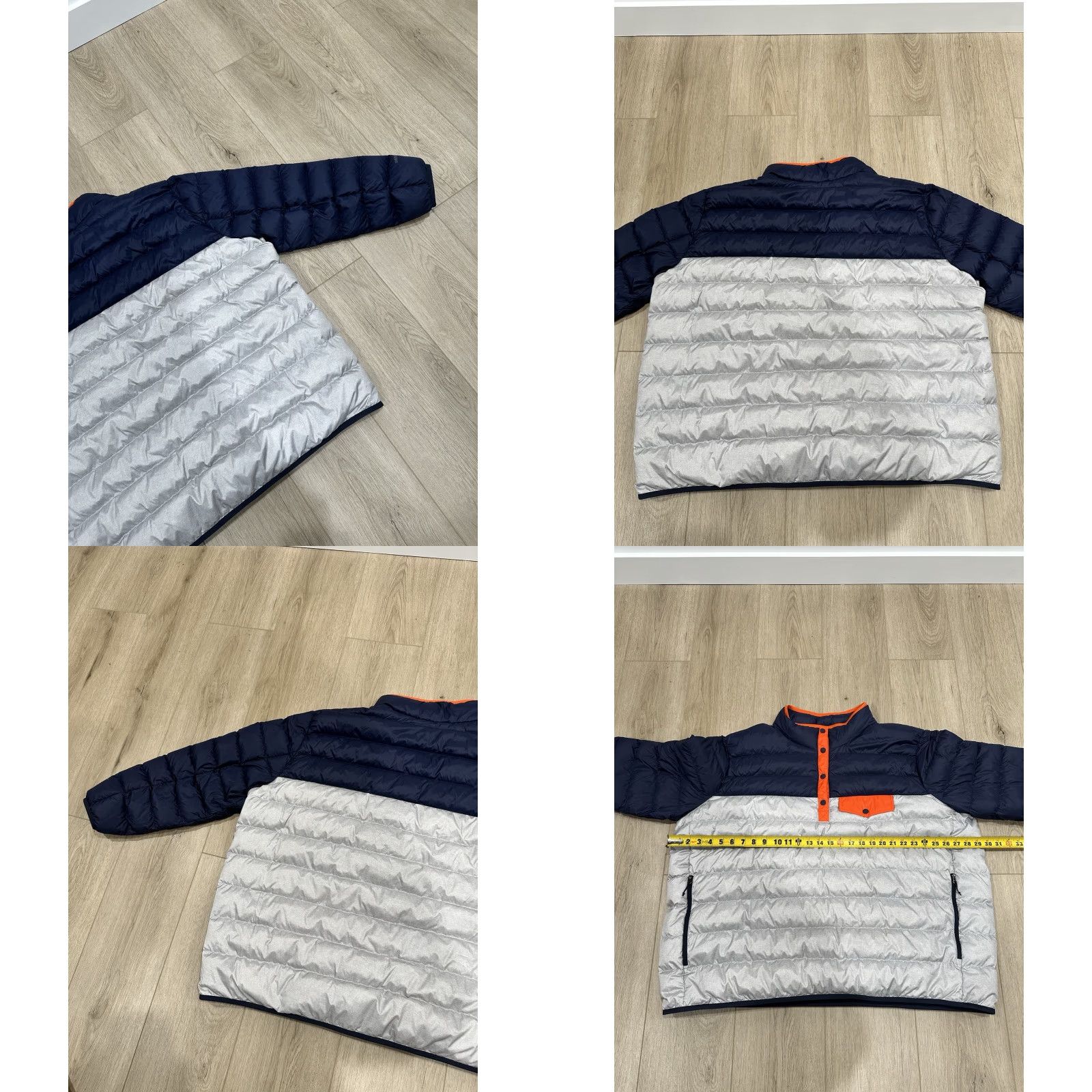 Eddie Bauer Eddie Bauer Puffer Pullover Women 3X Stratuslite Goose Down Snap Mock Quilted Silver Blue Orange Size XXL / US 16-18 / IT 52-54 - 8 Thumbnail