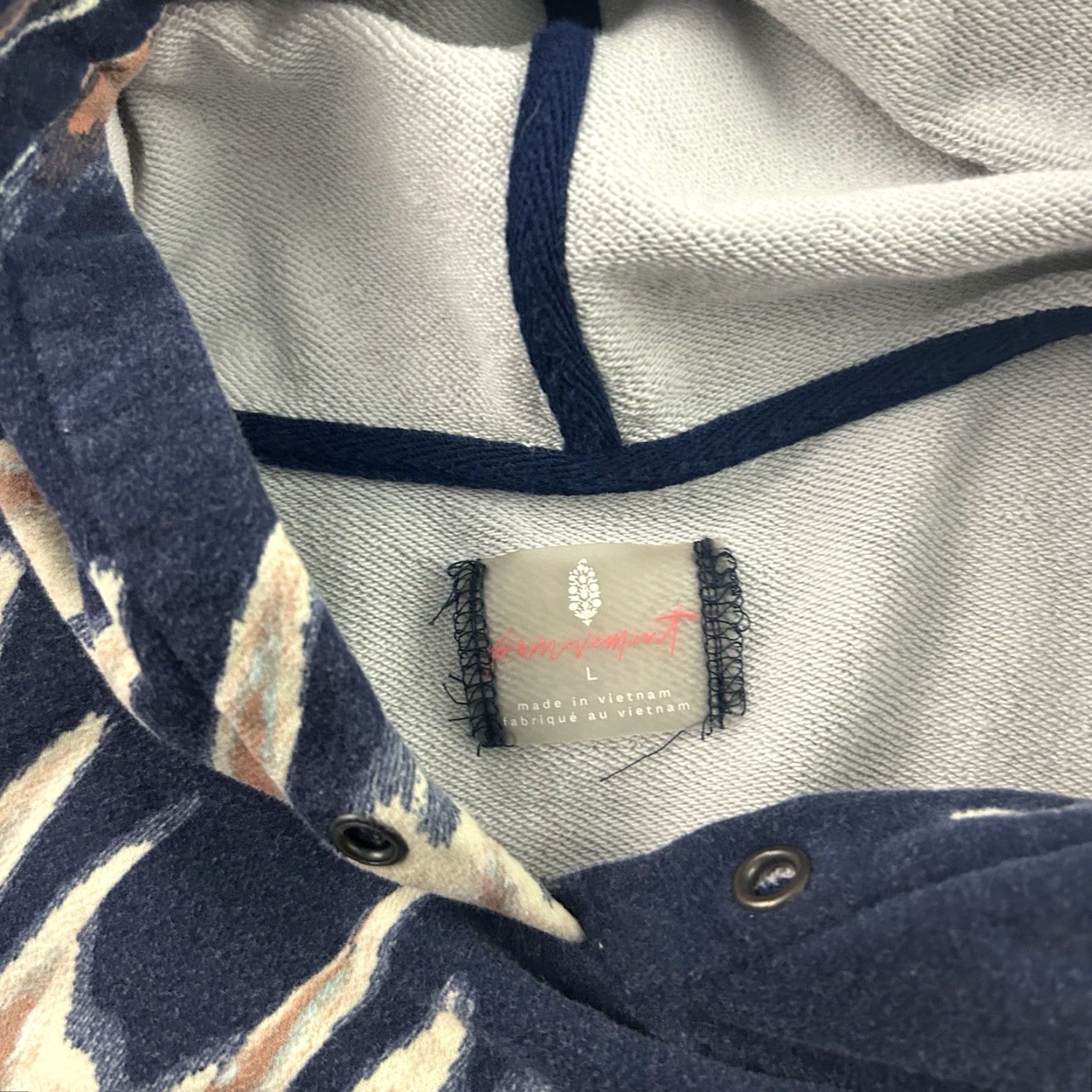 Free People Free People Movement Hoodie Women's Large Blue Half Time Printed Pullover Sweatshirt Adult Womens Logo 90s Style Used - N/A Size L / US 10 / IT 46 - 4 Thumbnail
