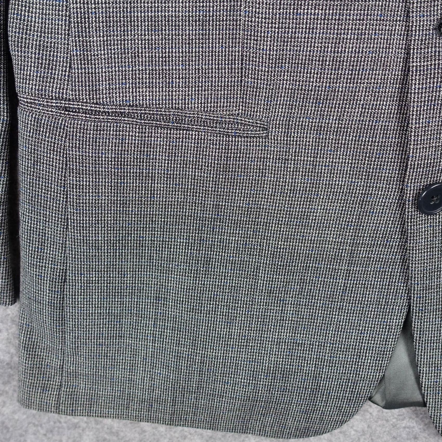 Tallia VINTAGE Tallia Blazer Mens 40 Gray Wool Check Jacket Sport Coat USA Made Italy Size 40R - 5 Thumbnail