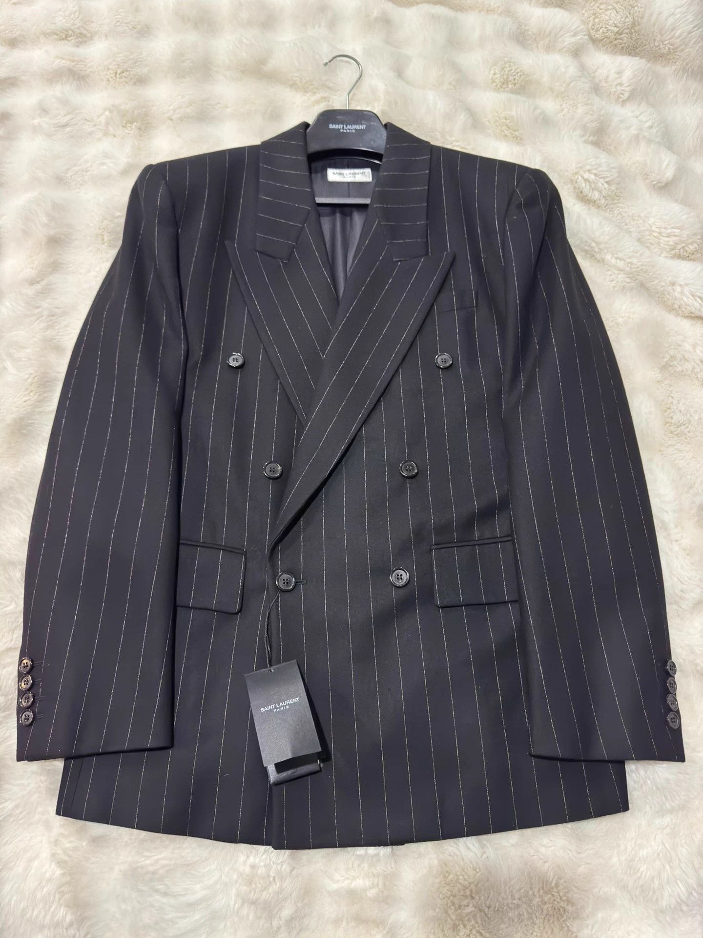 Saint Laurent Paris Saint Laurent SLP24 Double-Breasted Suit 50 Black NEW Size 50R - 1 Thumbnail