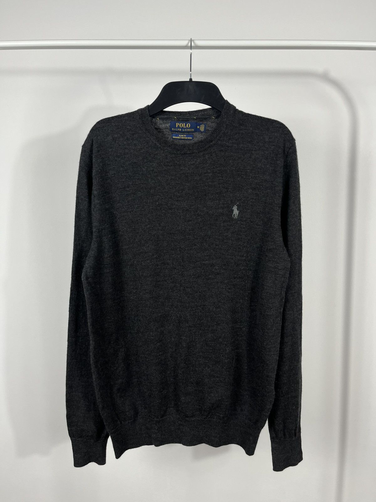 Polo Ralph Lauren Polo Ralph Lauren Merino Wool Sweater Slim Fit M Grey Size US M / EU 48-50 / 2 - 1 Thumbnail