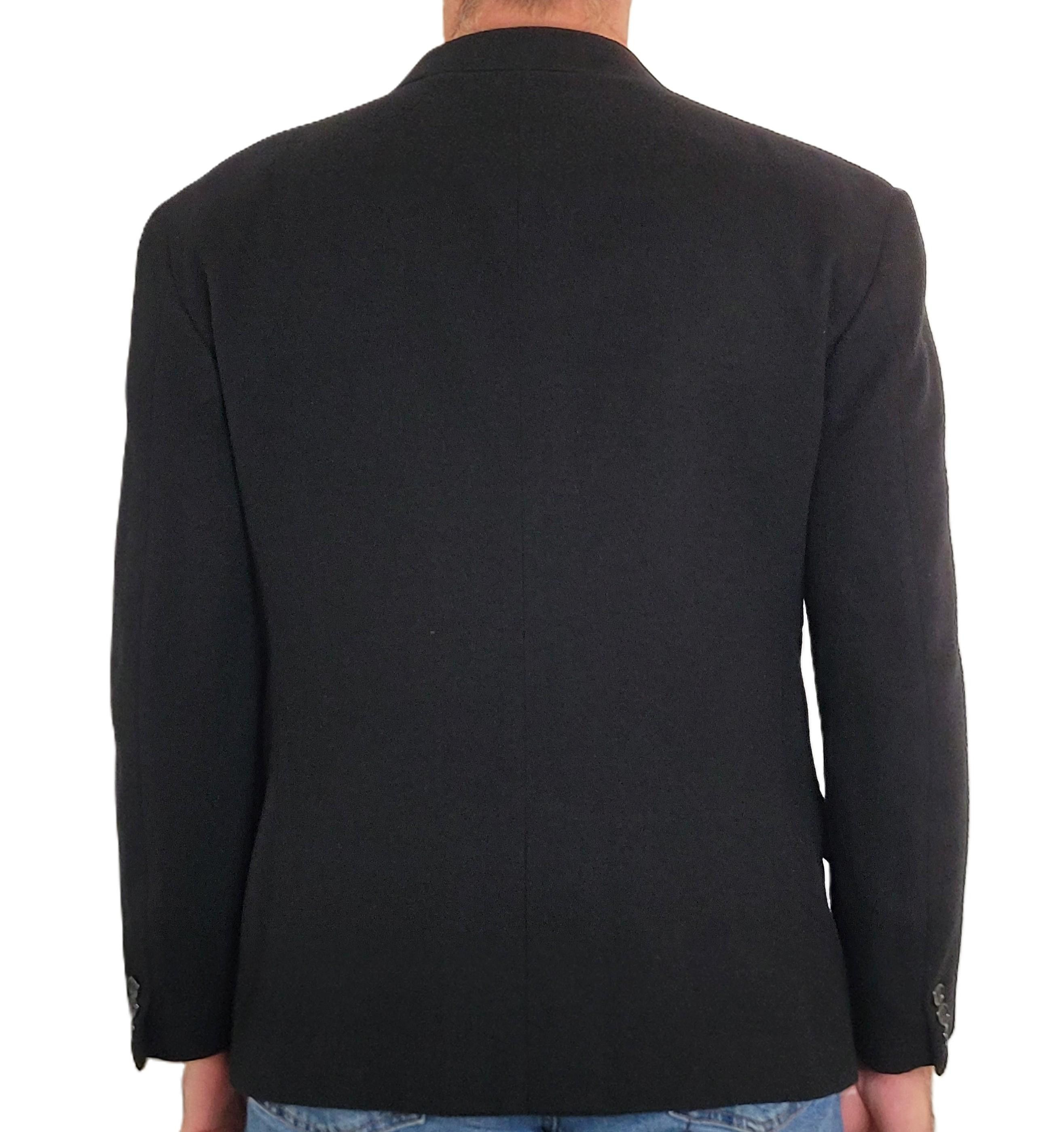 Evan Picone Felt Wool Look Black Blazer Sport Coat Size 50R - 2 Thumbnail