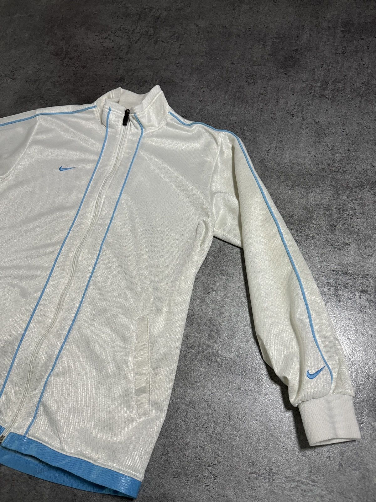 Japanese Brand × Nike × Vintage Nike Made in Japan 🇯🇵 Zip Tracksuit Swoosh Blue Logo Rap Y2K Size US S / EU 44-46 / 1 - 4 Thumbnail