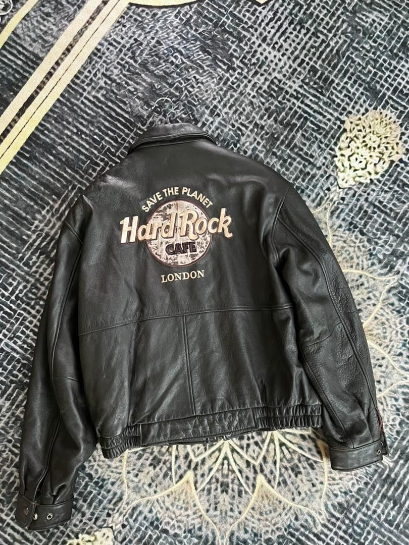 Hard Rock Cafe Vintage 90s Hard Rock Cafe London Leather Jacket Size US L / EU 52-54 / 3 - 18 Thumbnail