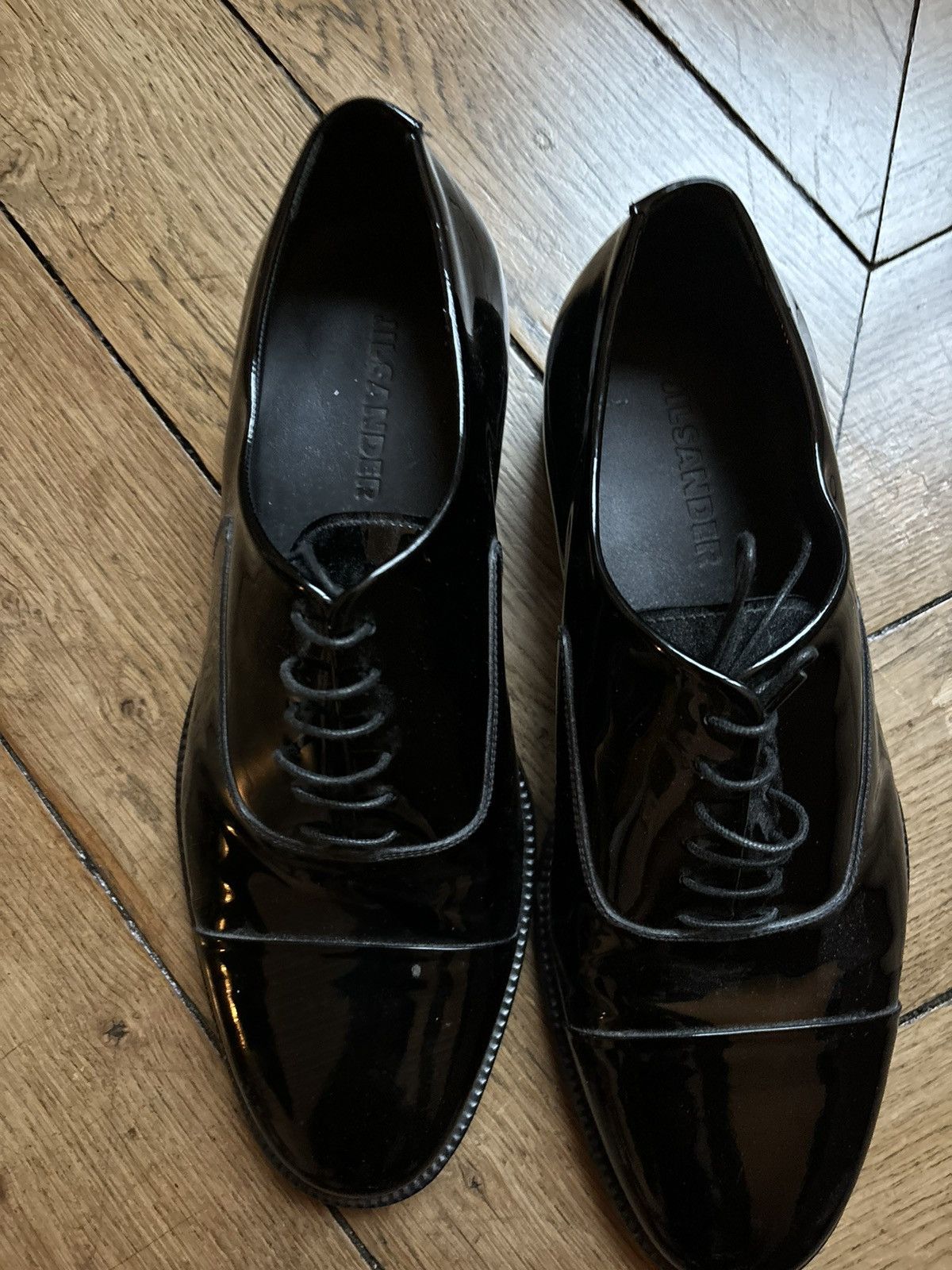 Jil Sander Jil Sander Patent Black Leather Derby Shoes Size US 9 / EU 42 - 5 Thumbnail