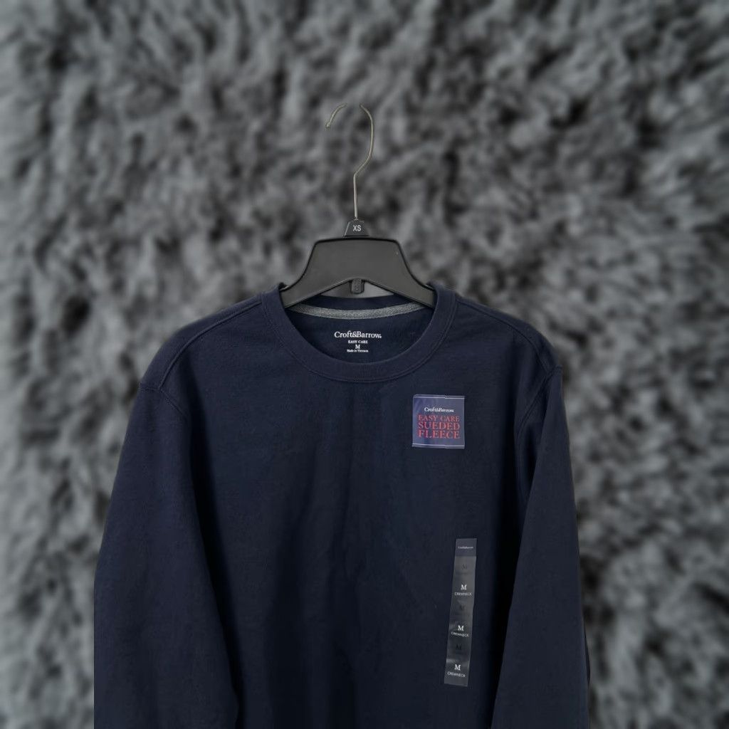 Croft & Barrow Croft & Barrow Crewneck Mens Medium Navy Blue Pullover Sweatshirt L/S NWT Size US M / EU 48-50 / 2 - 1 Thumbnail